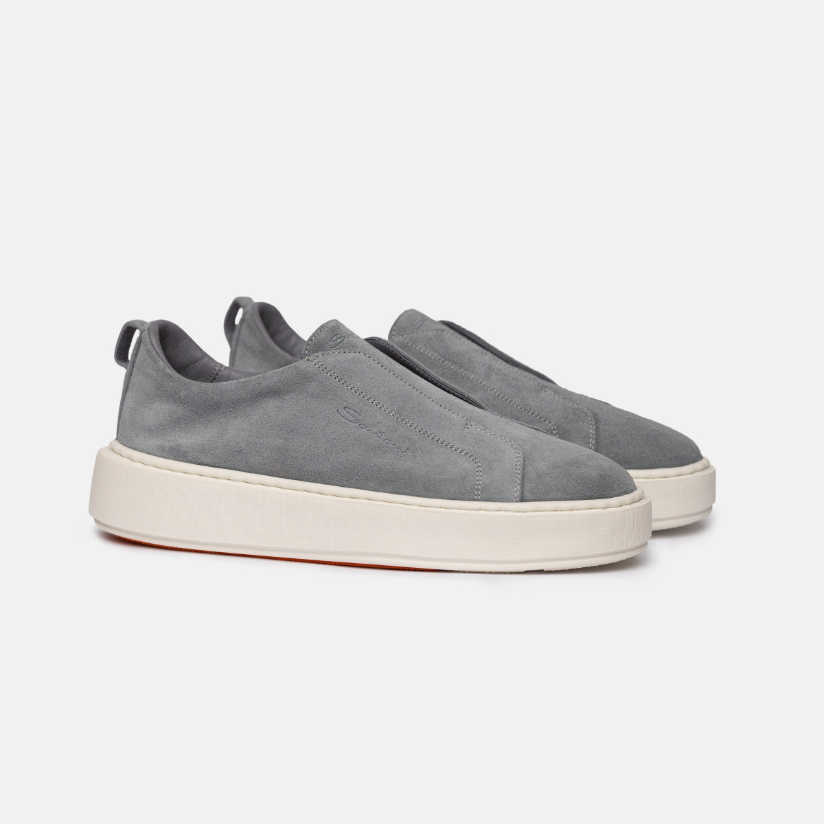 Sneakers slip-on de ante azul claro