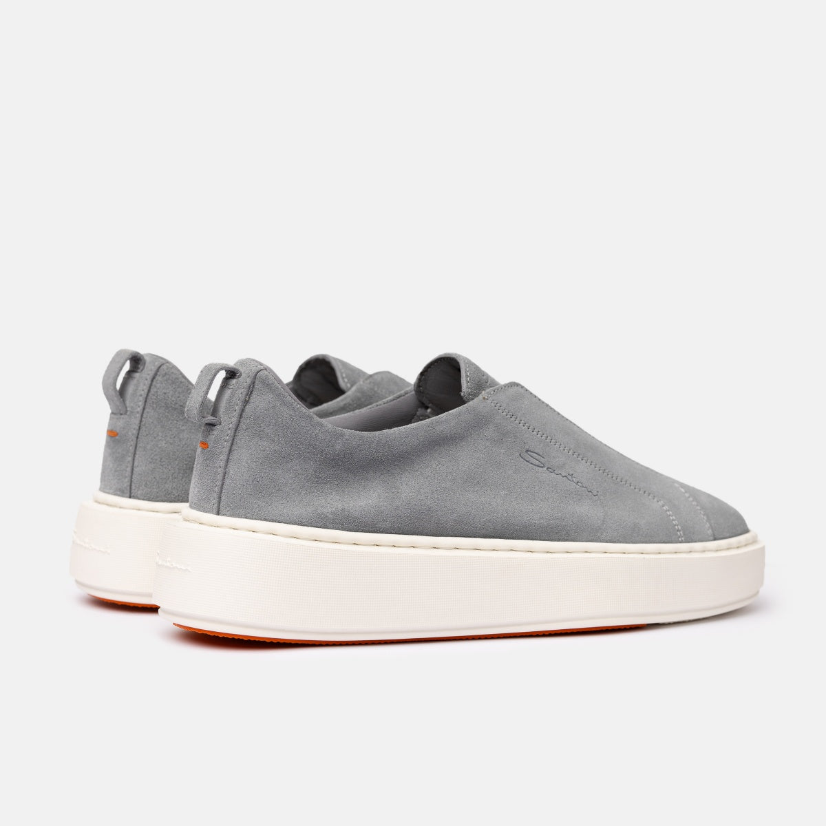 Sneakers slip-on de ante azul claro