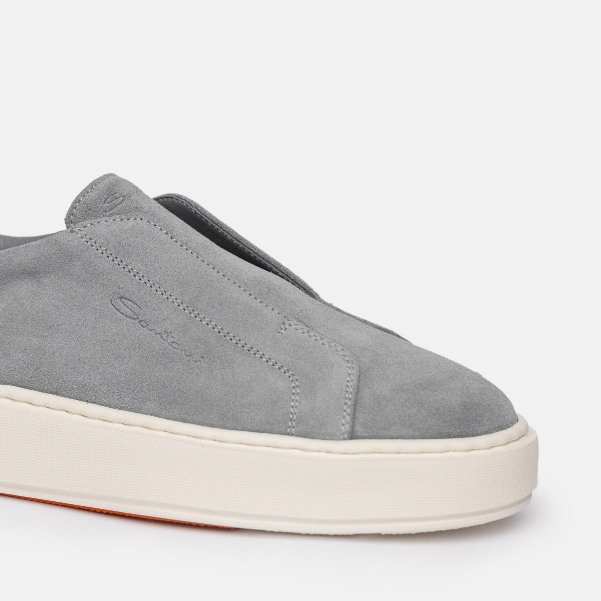 Sneakers slip-on de ante azul claro