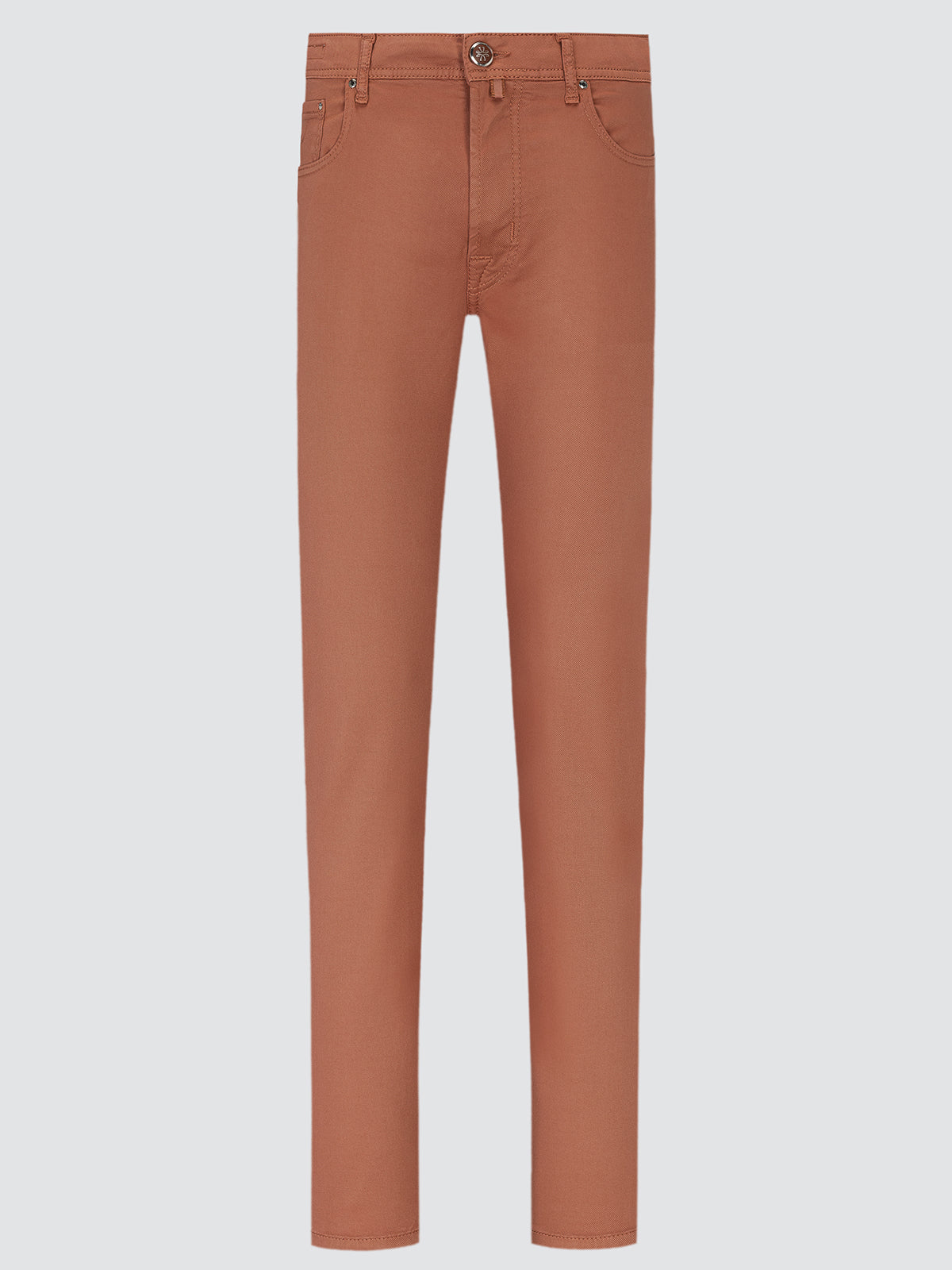 Clay rose pants on a light gray background