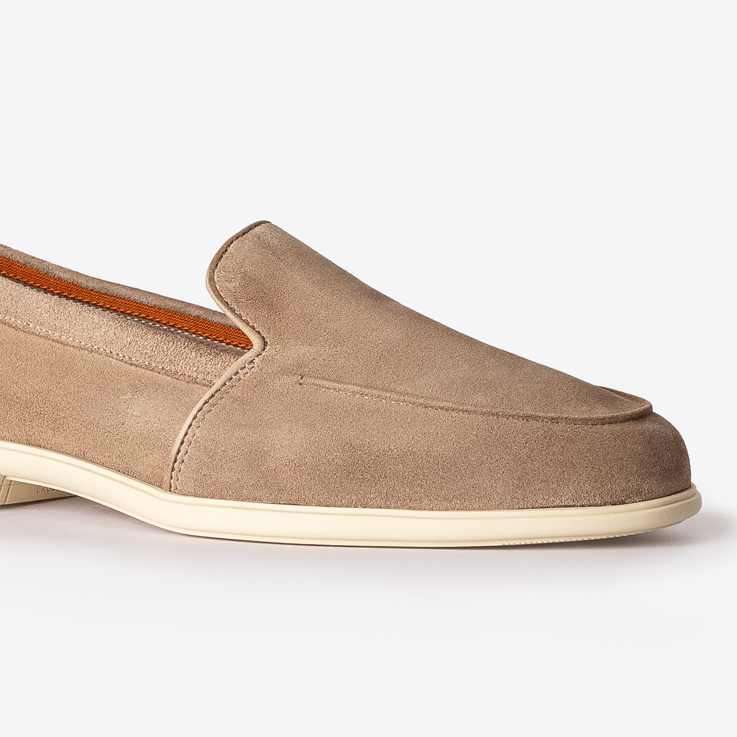 Beige Seta Suede Loafers