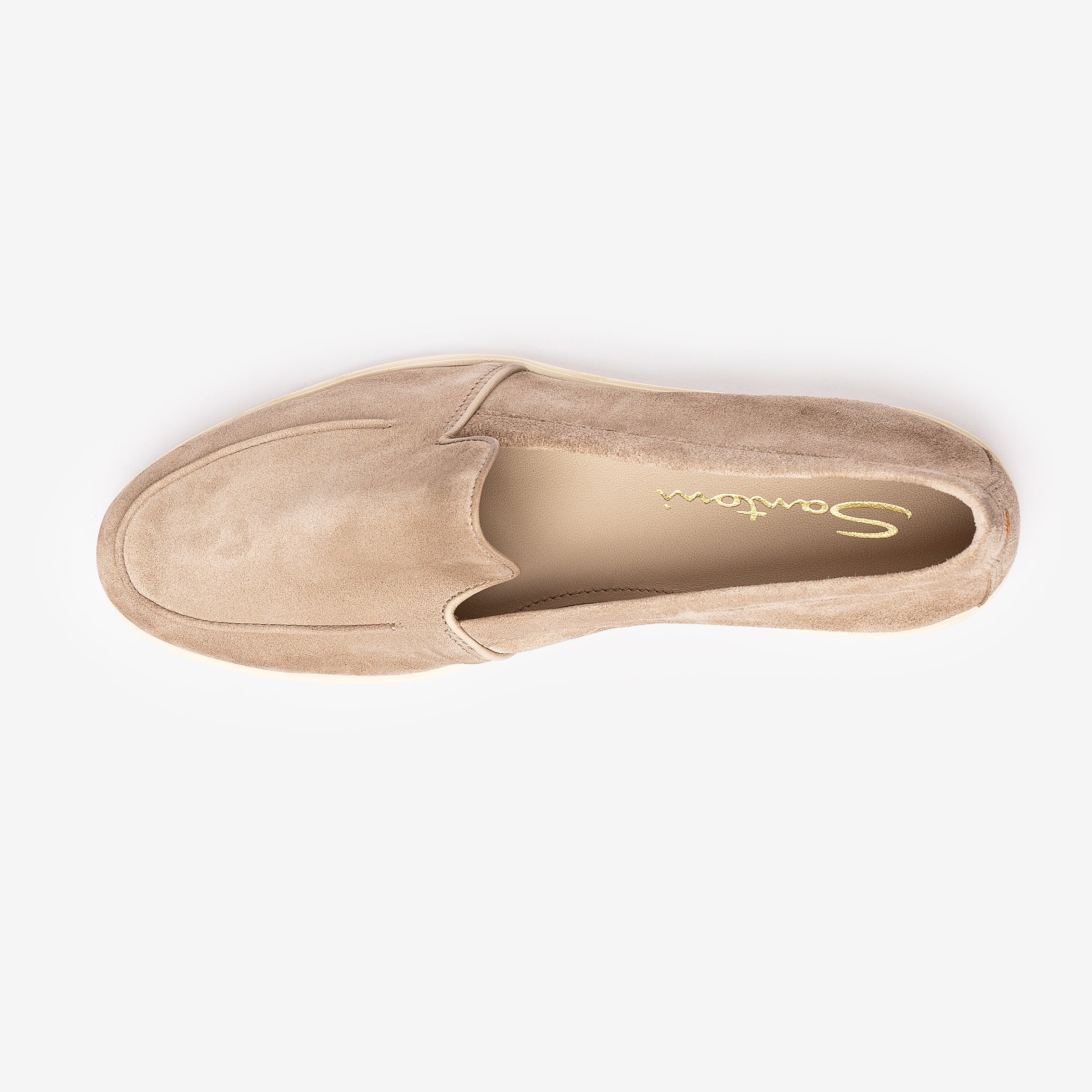 Beige Seta Suede Loafers