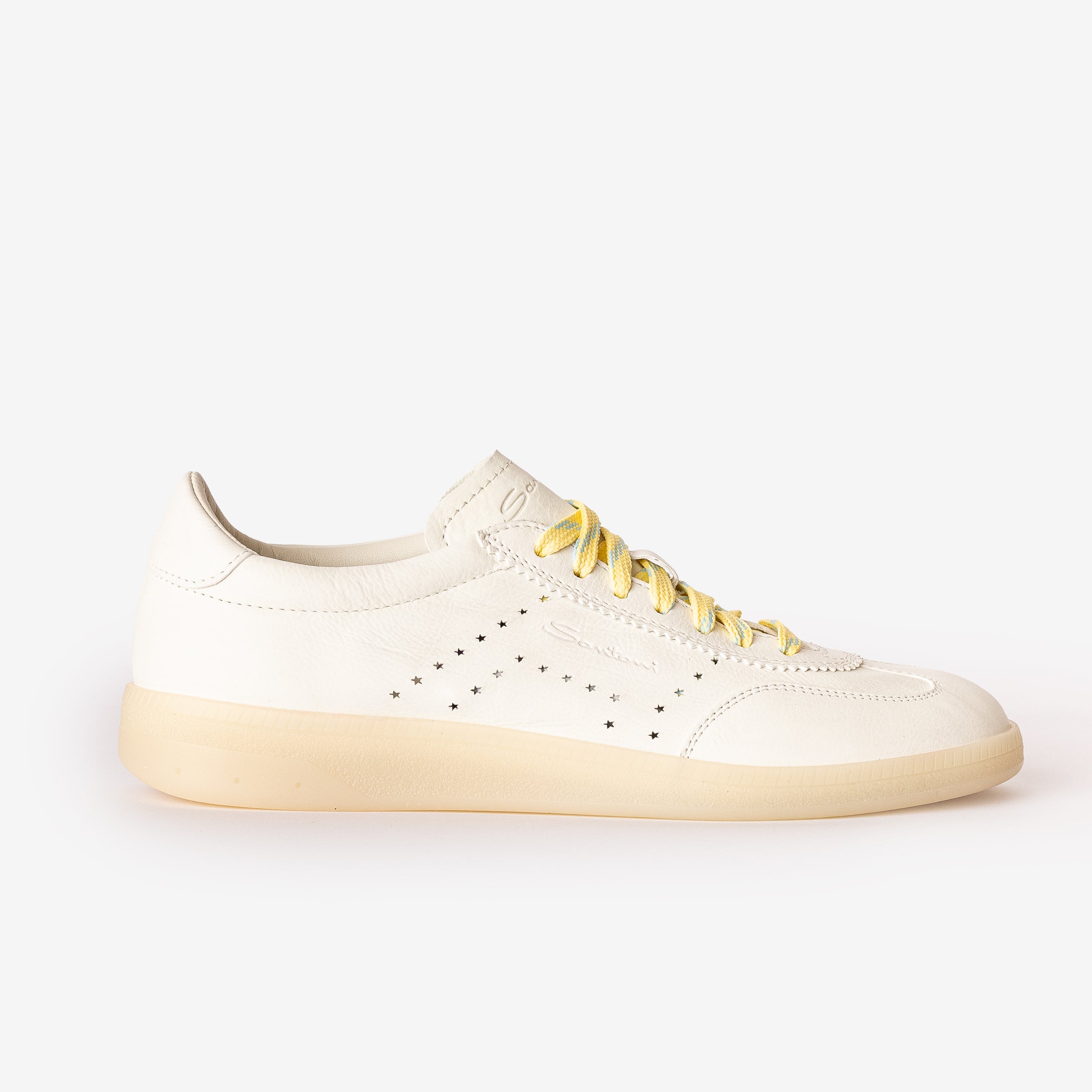 White Tumbled Leather DBS Oly Sneaker