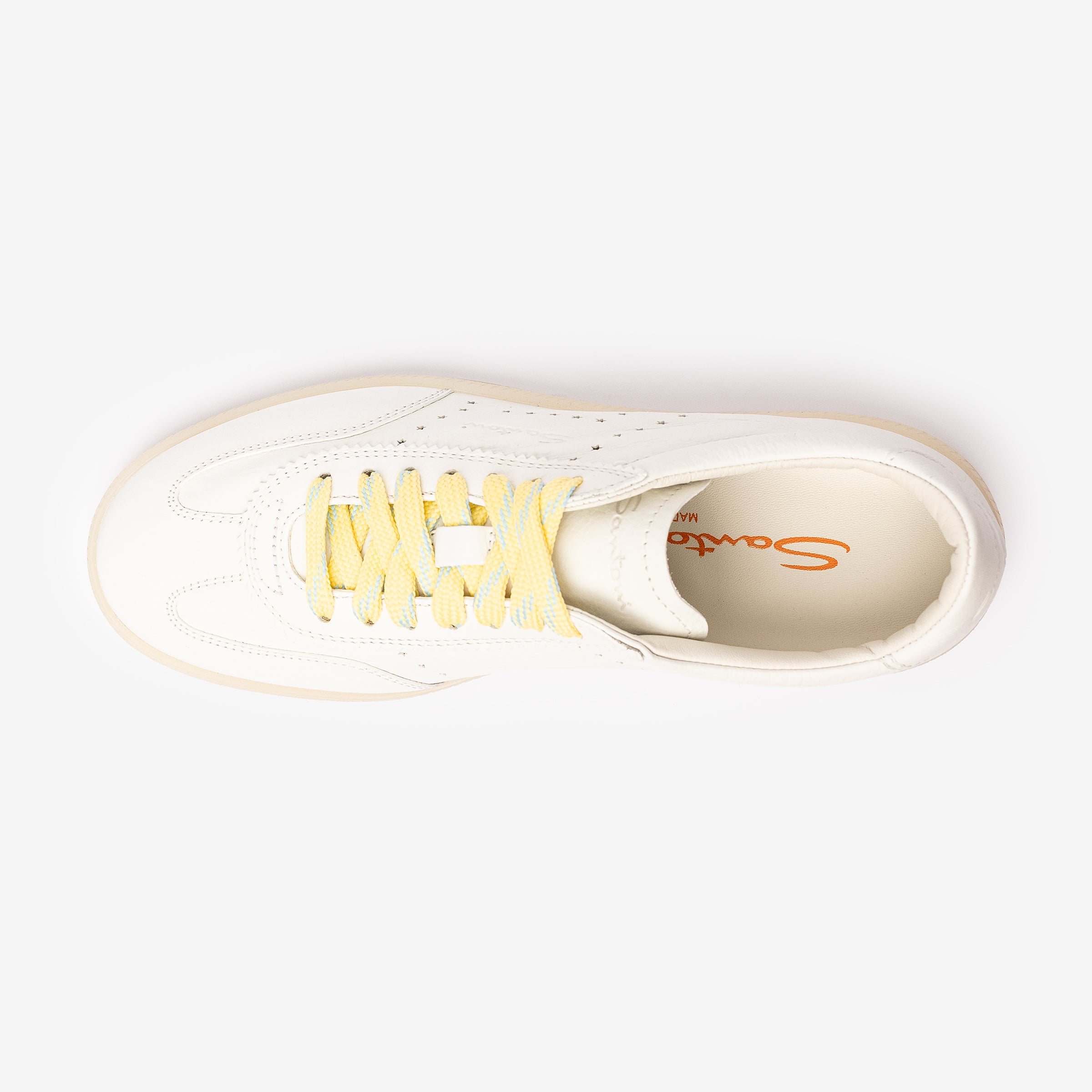 White Tumbled Leather DBS Oly Sneaker