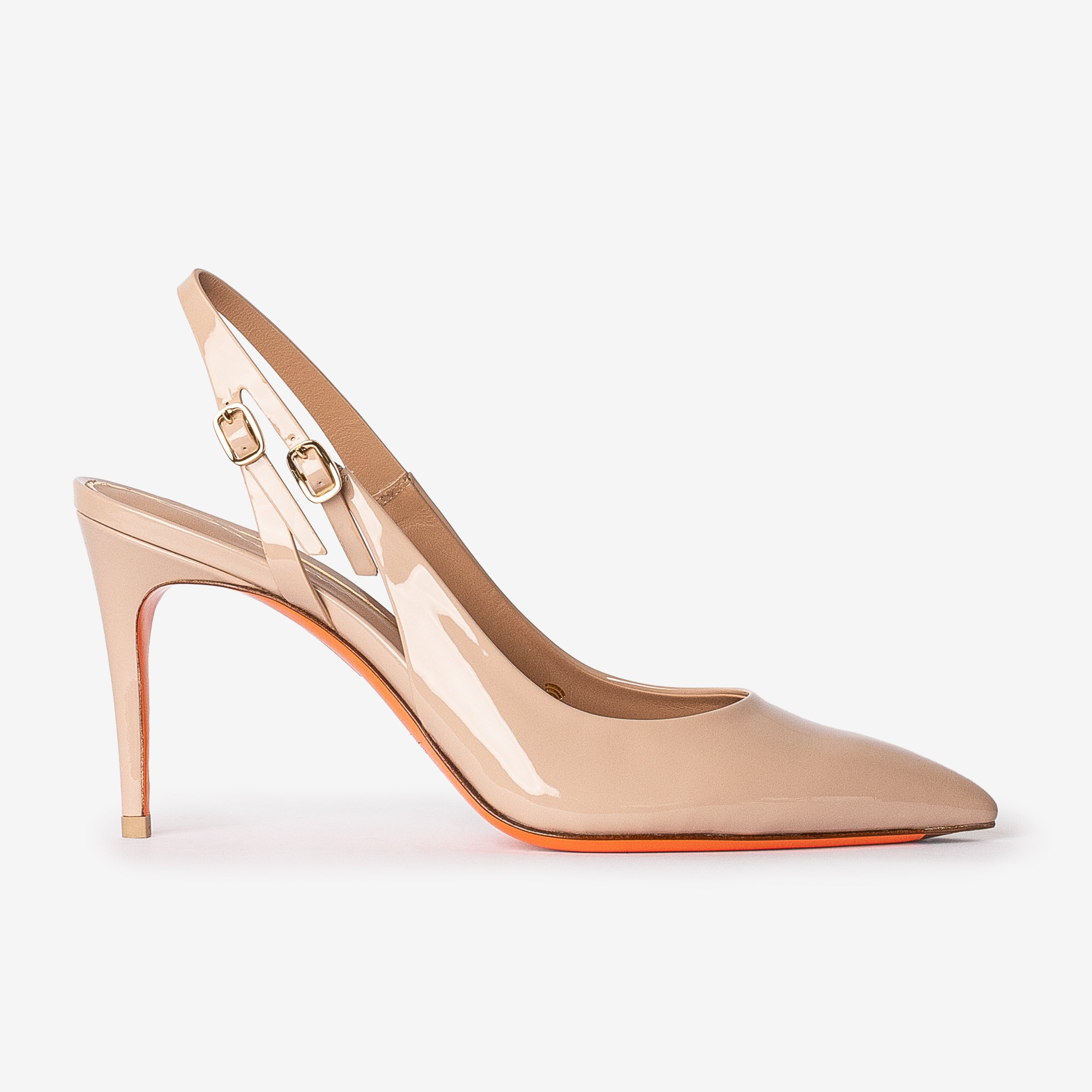 Pink Patent Leather High-Heel Slingback