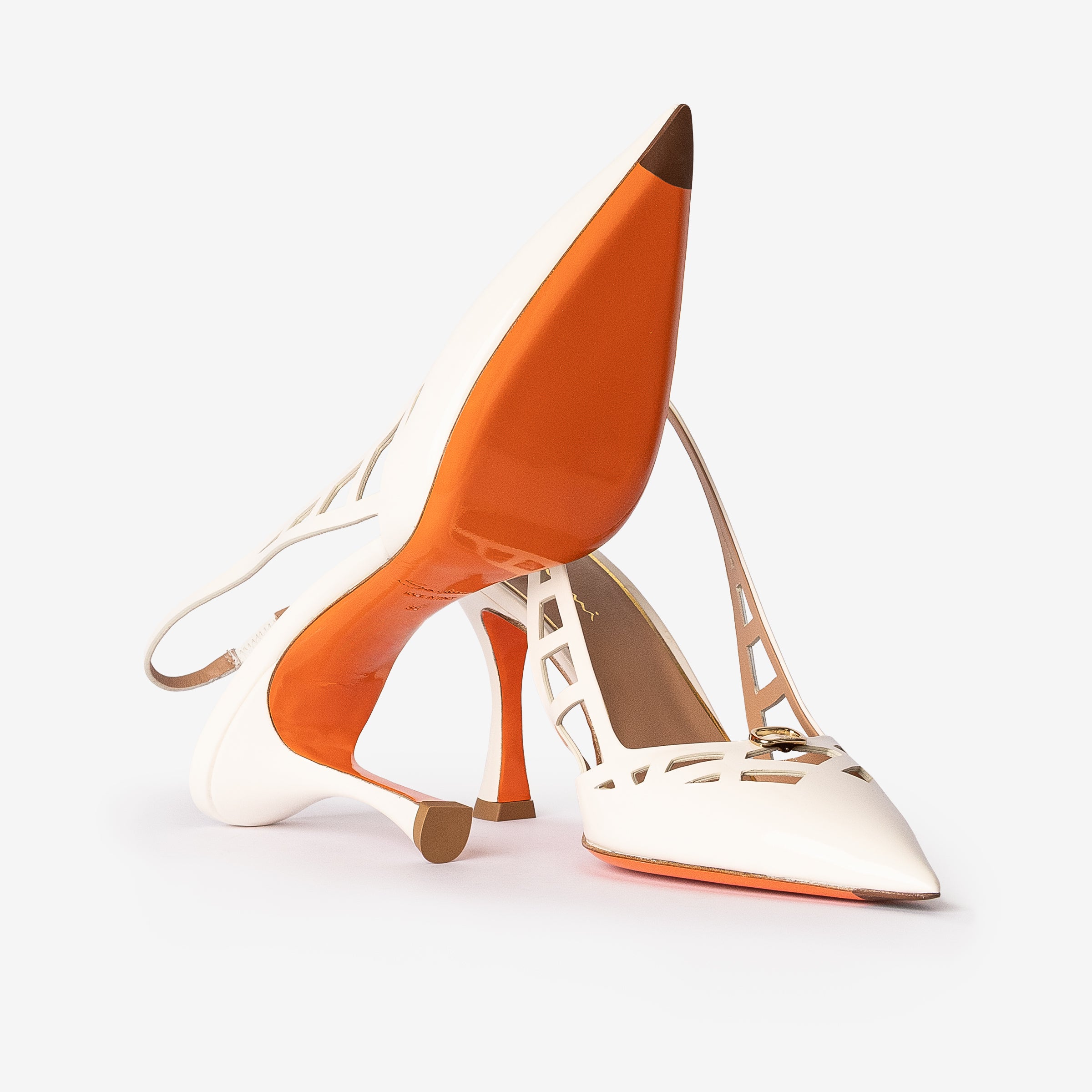 White Patent High-heel Slingback