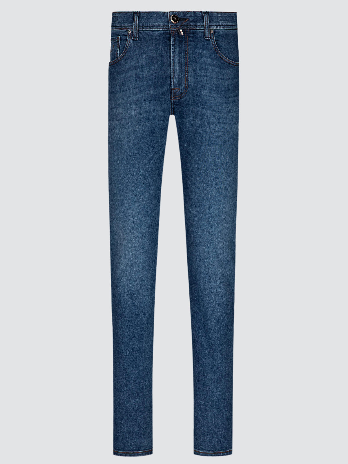 A pair of slim-fit blue denim jeans LIMITED Jacob Cohën shown flat against a light gray background.