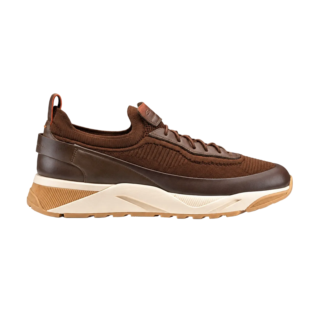 Brown Leather Slip-On Sneakers