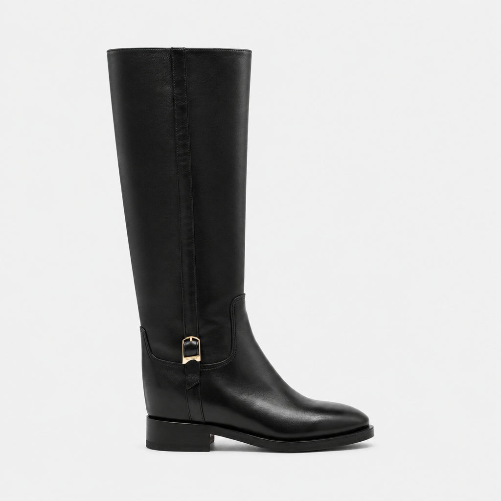 Black Leather high Boots