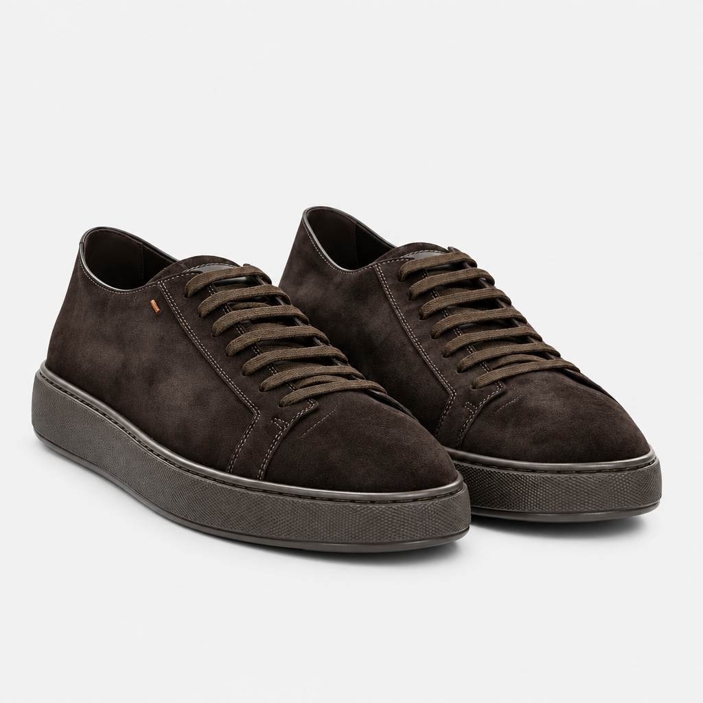 Sneakers con cordones de ante Seta marrón oscuro