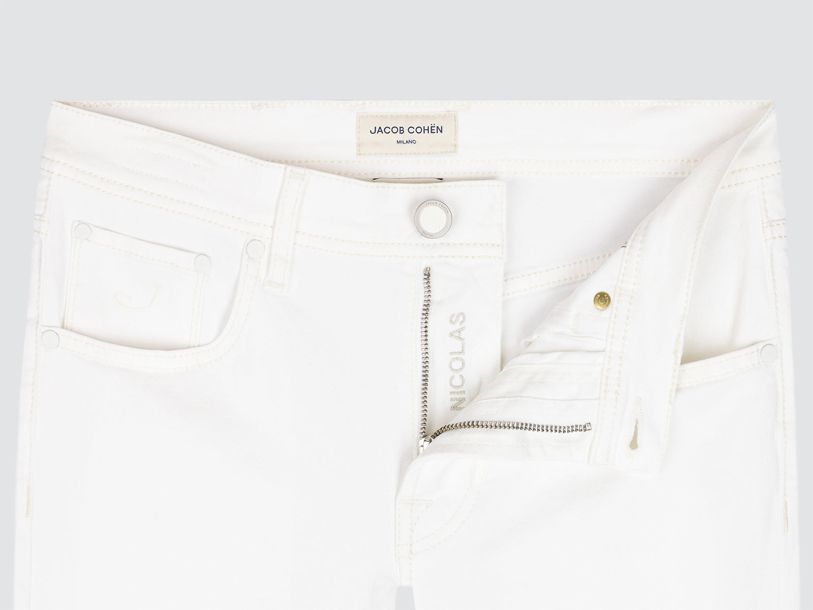 Nicolas Bermuda van Wit Stretchdenim