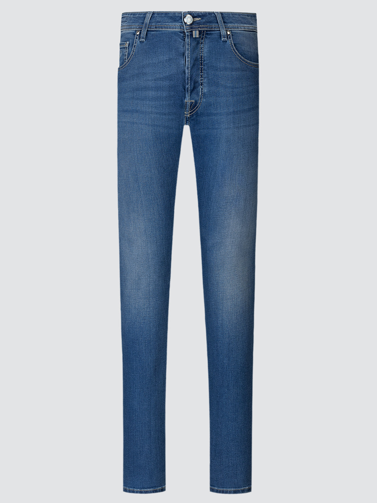 Blue jeans on a light gray background Jacob Cohen 