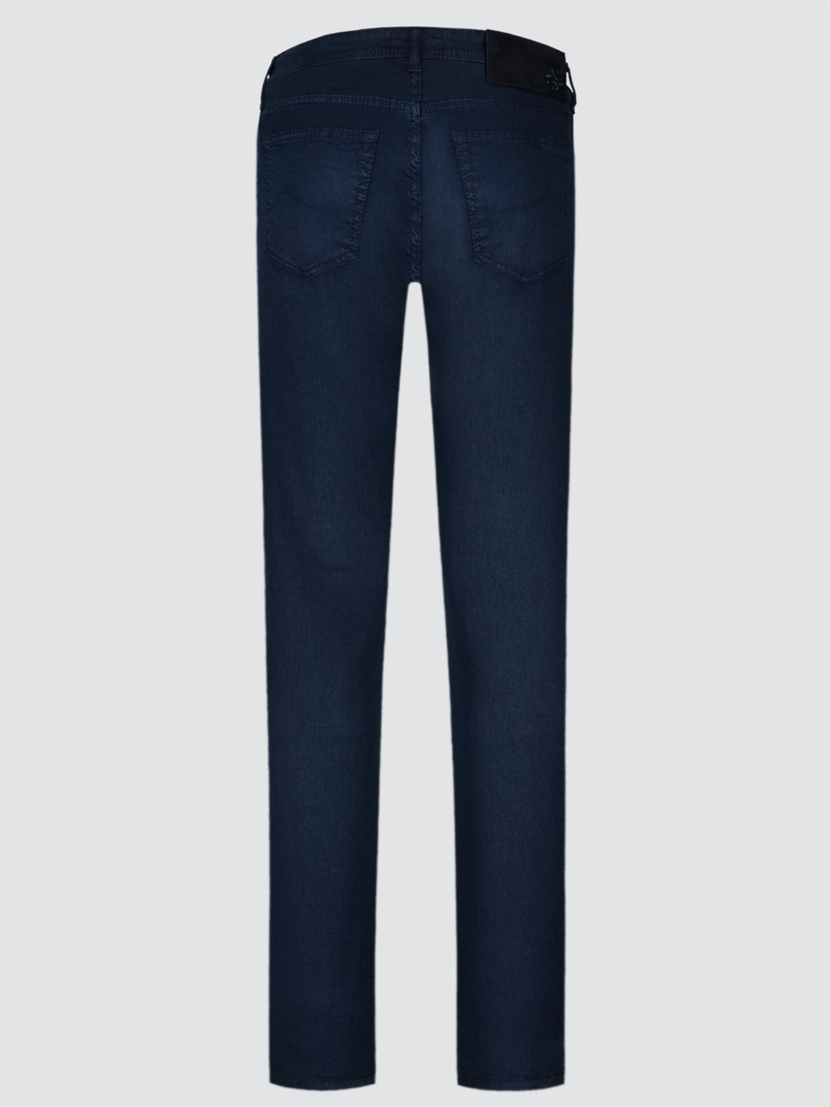 Luis - Navy Blue Linen Cotton Stretch 5 Pockets Pants