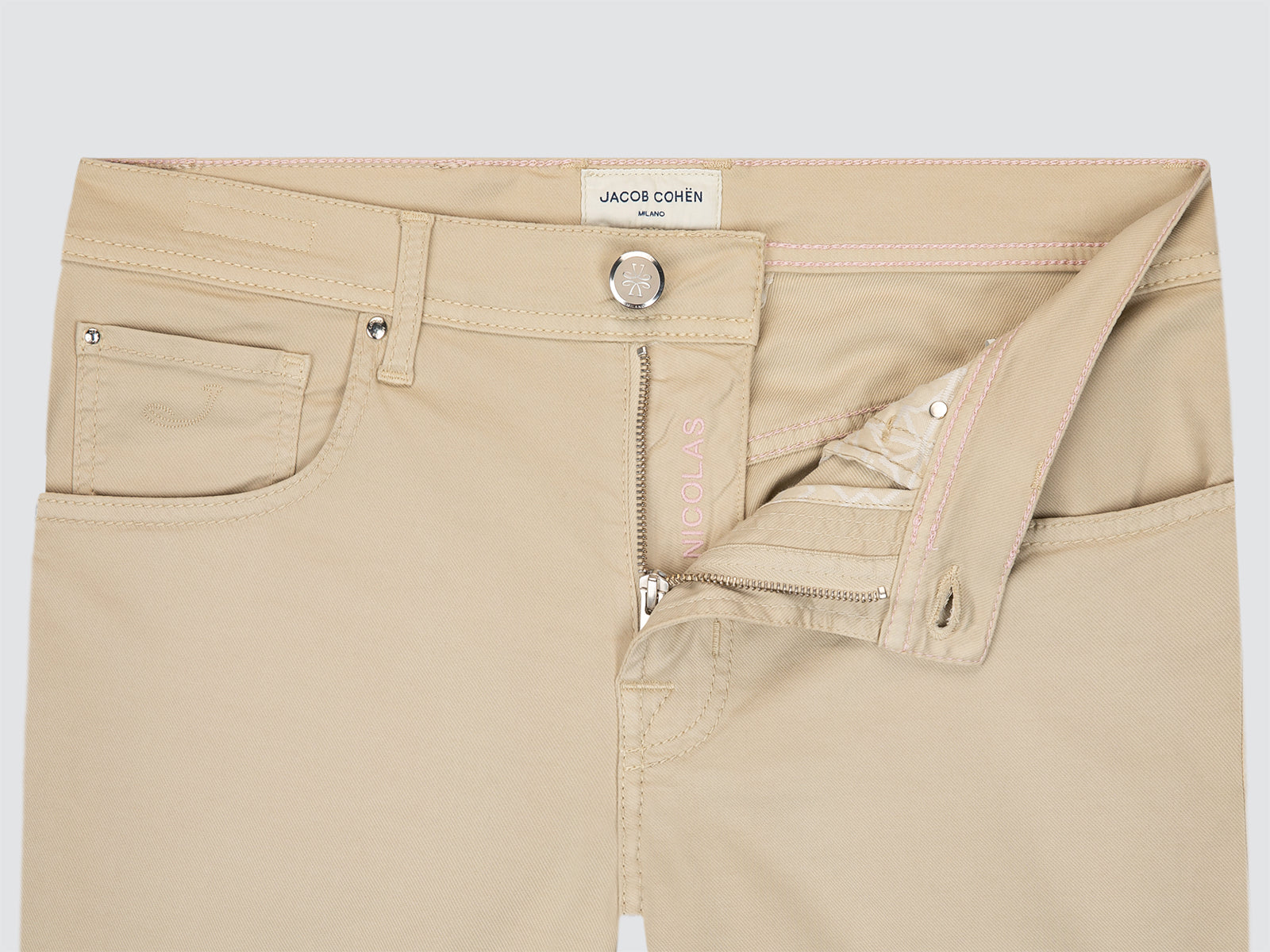 Nicolas Sand Beige Short Cotton Lyocell Stretch