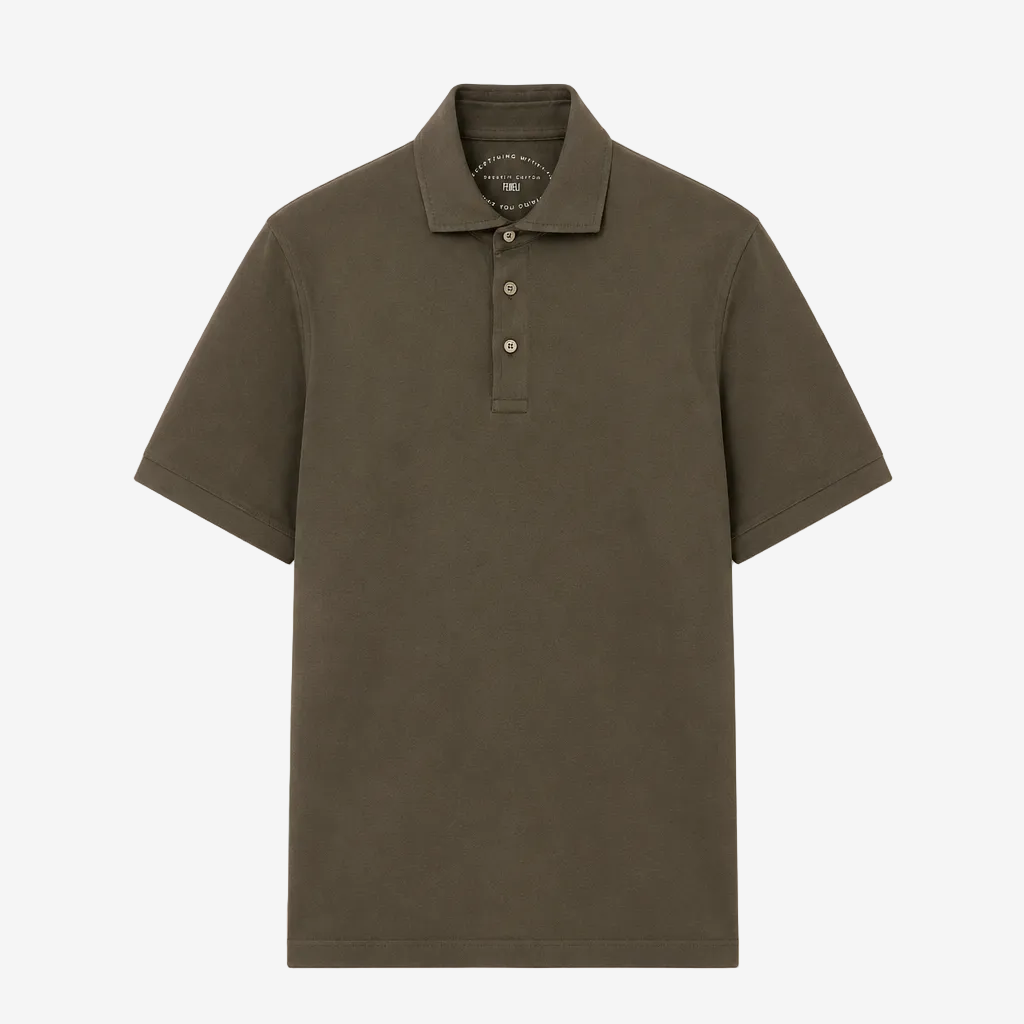 Zero Giza Organic Cotton Light Brown Polo