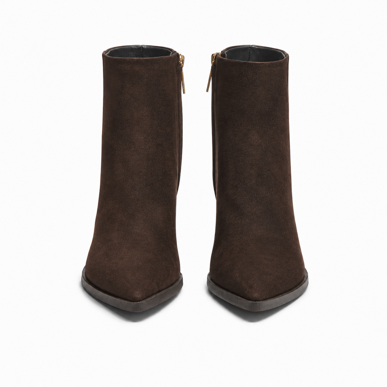 Dark Brown suede mid-heel Ankle Boot