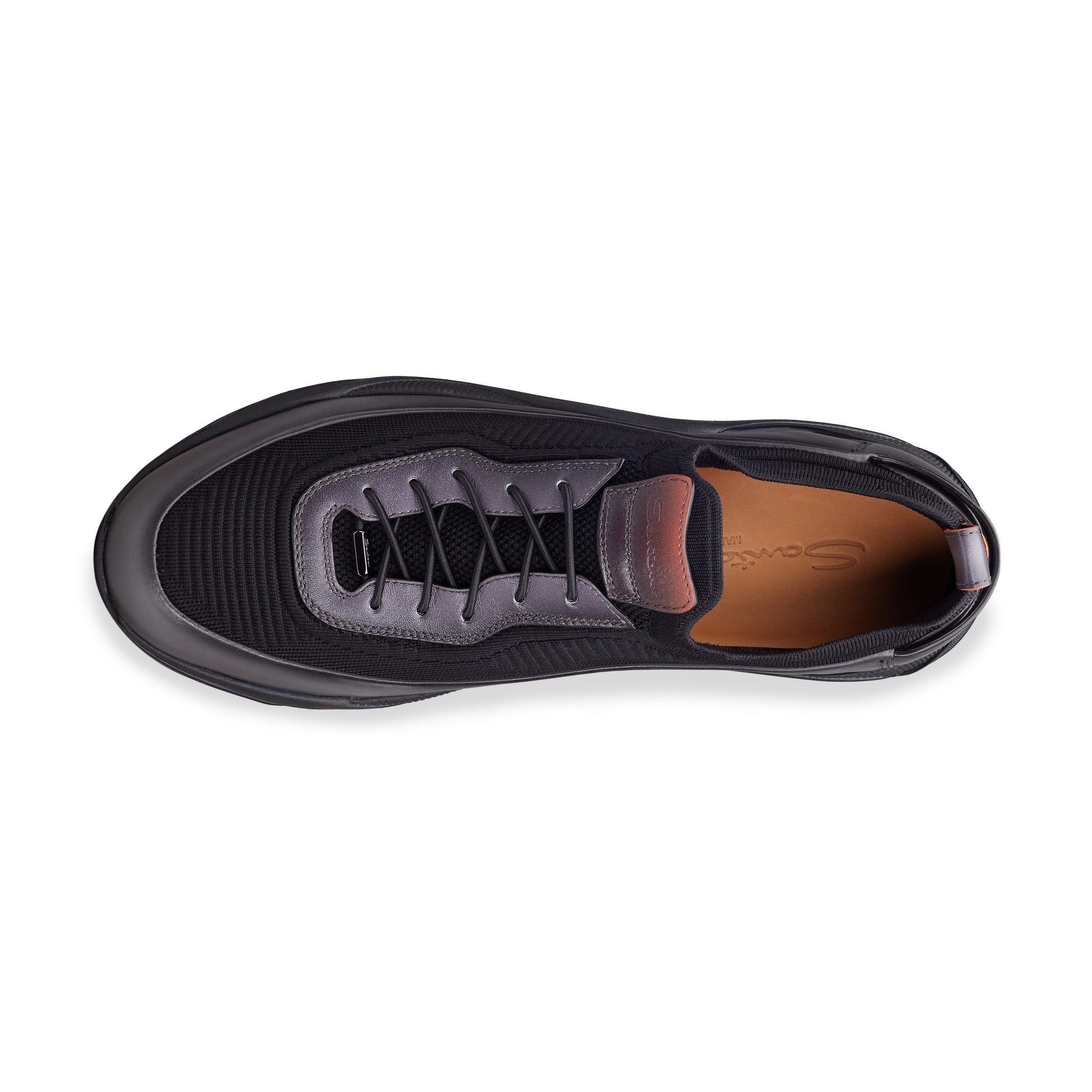 Black Leather Slip-on Sneakers