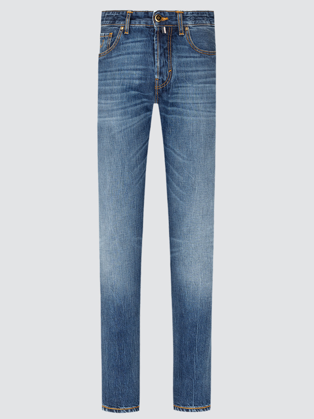 Edo LTD Regular-Straight Jeans van Middelblauw Selvedge Denim
