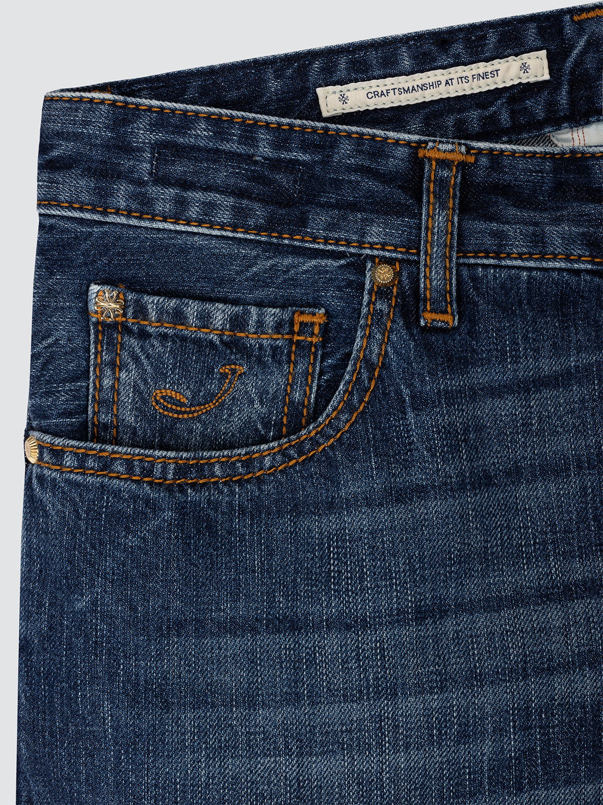 Edo LTD Regular Straight Jeans in Mid Blue Selvedge Denim