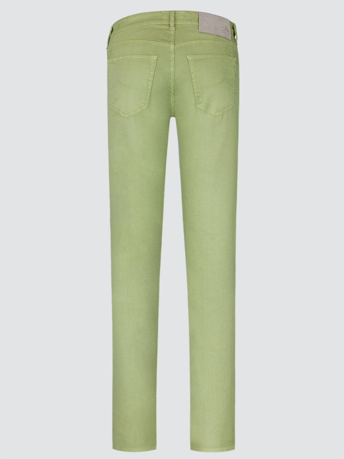 Pantalon Luis 5 Poches en Lin et Coton Stretch Vert Sauge