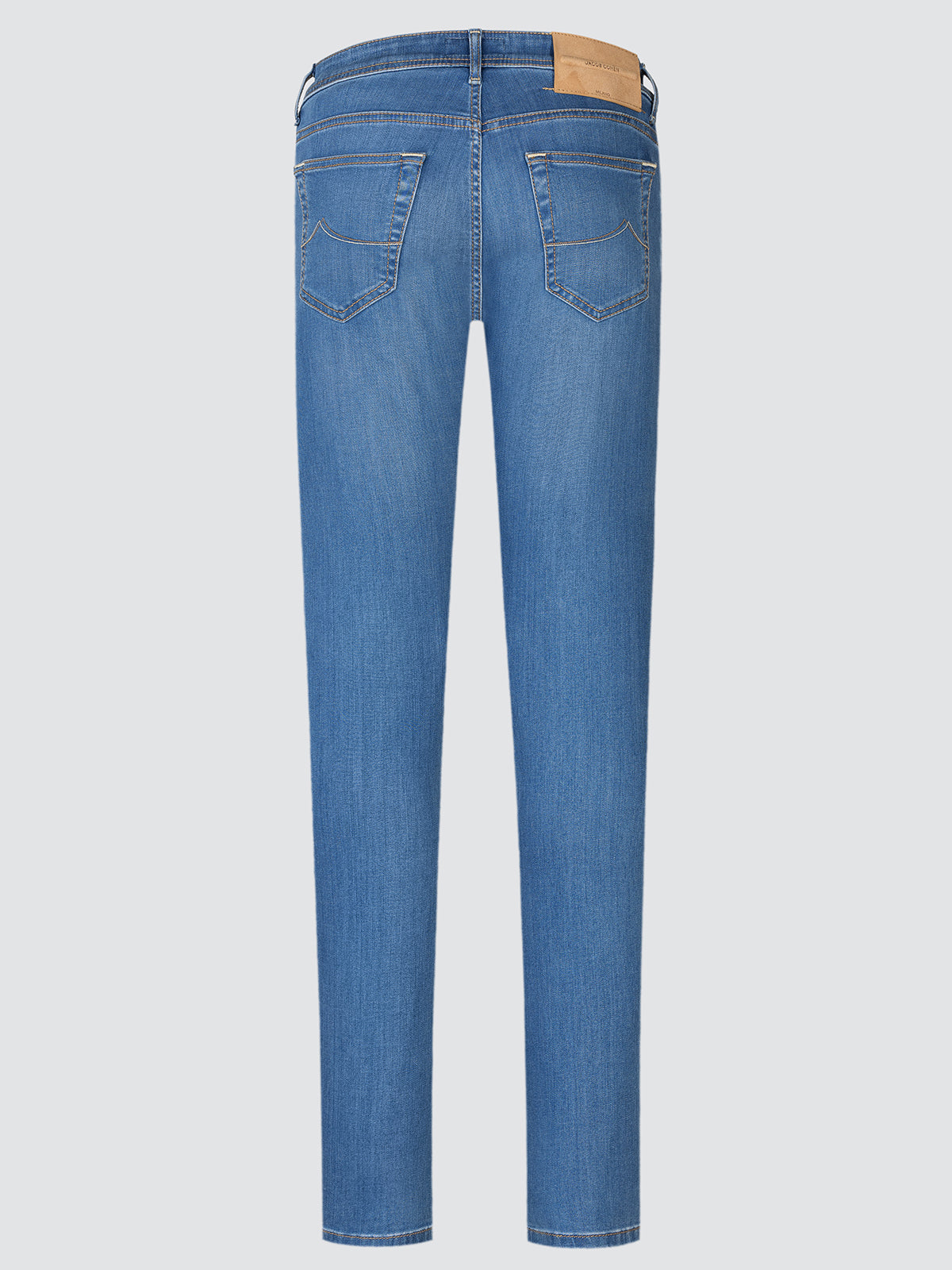 Blue jeans on a white background