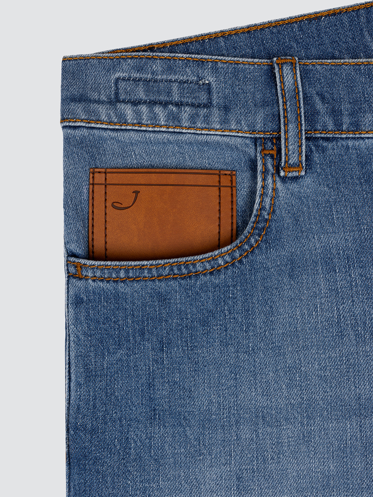 Edo Regular-Straight Mid Blue Comfort Denim