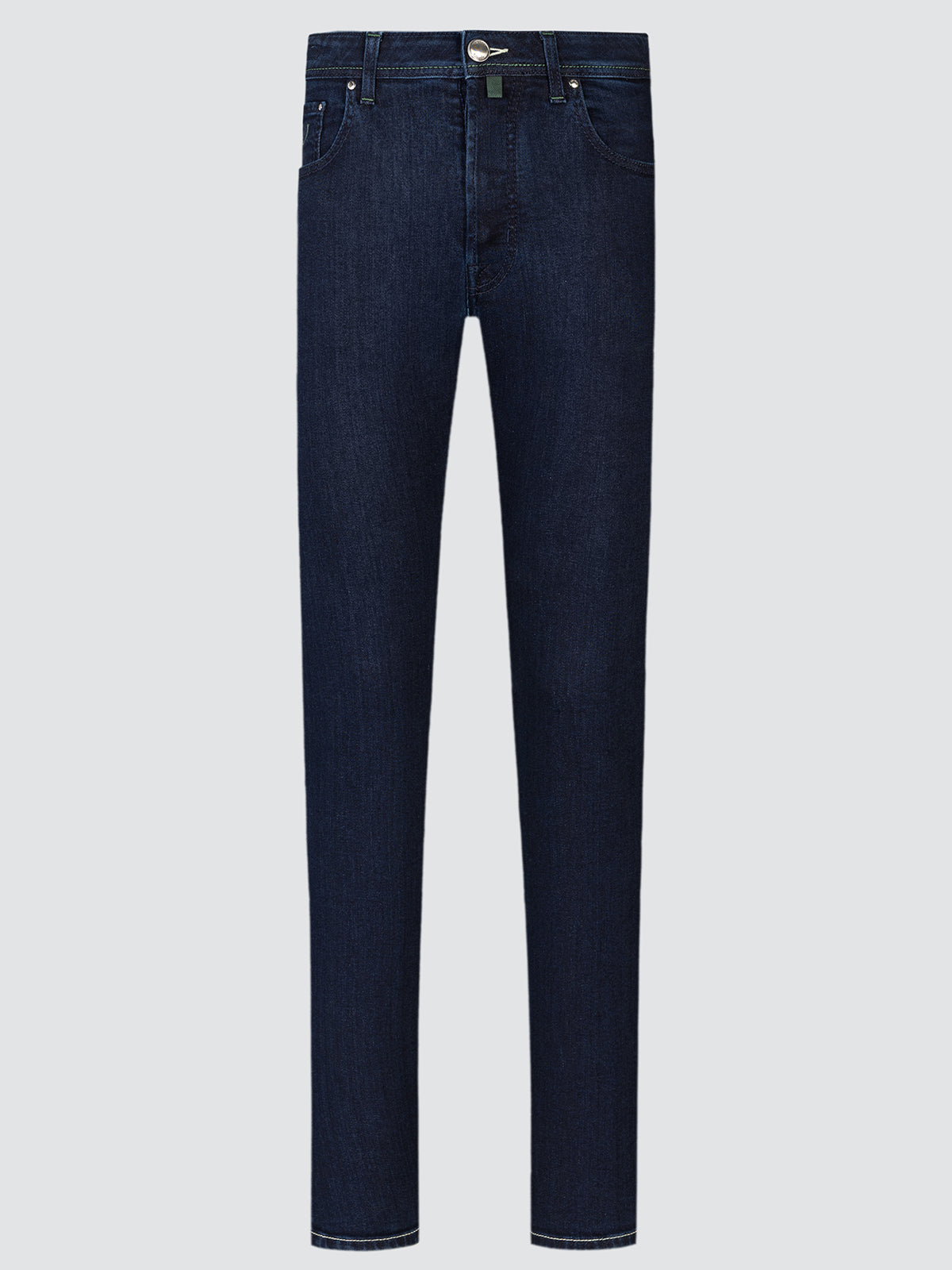 Dark blue jeans Jacob Cohen on a light gray background