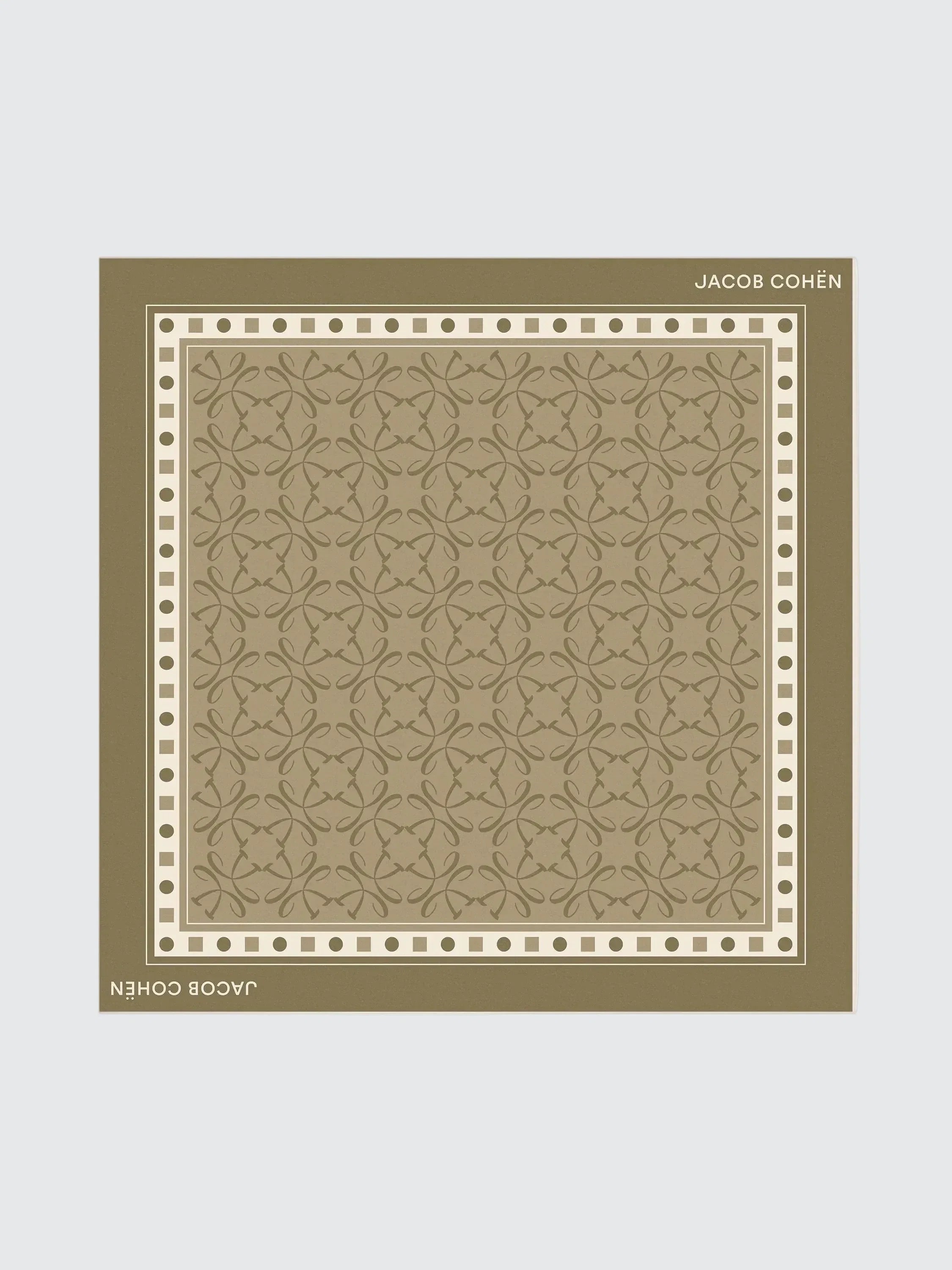Patterned bandana with 'JACOB COHEN' branding on a grey background