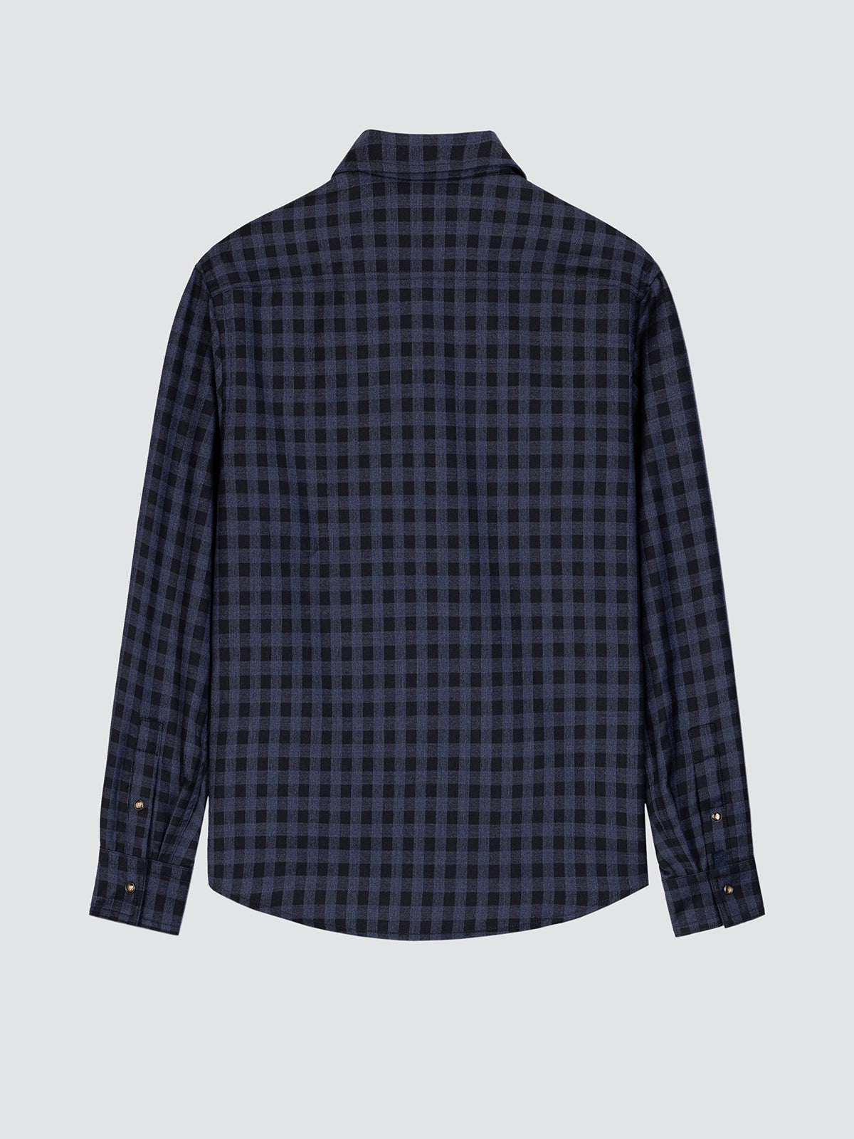 Navy Blue Cotton Checkered Shirt with Pockets