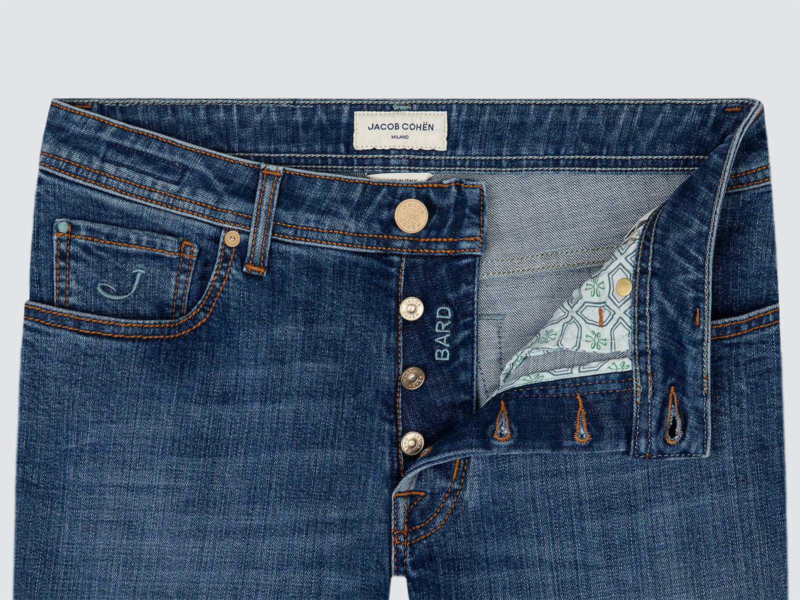 Bard – Jeans van Middenblauw Stretchkatoen