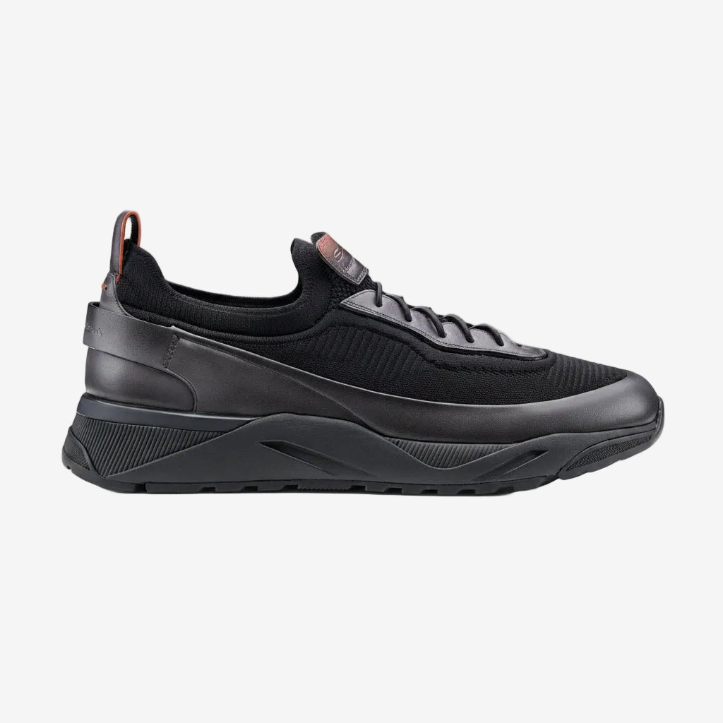 Black Leather Slip-on Sneakers