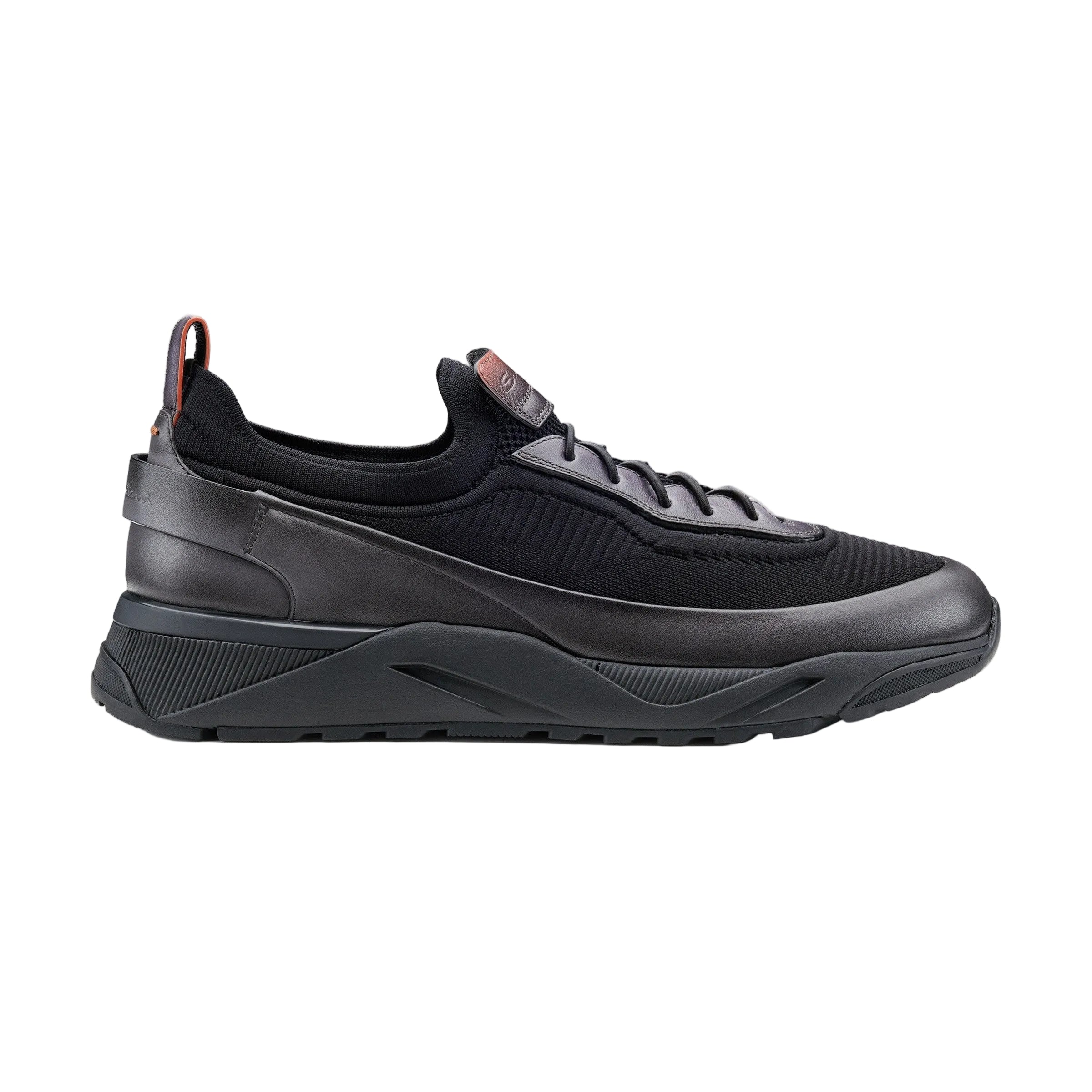 Black Leather Slip-on Sneakers