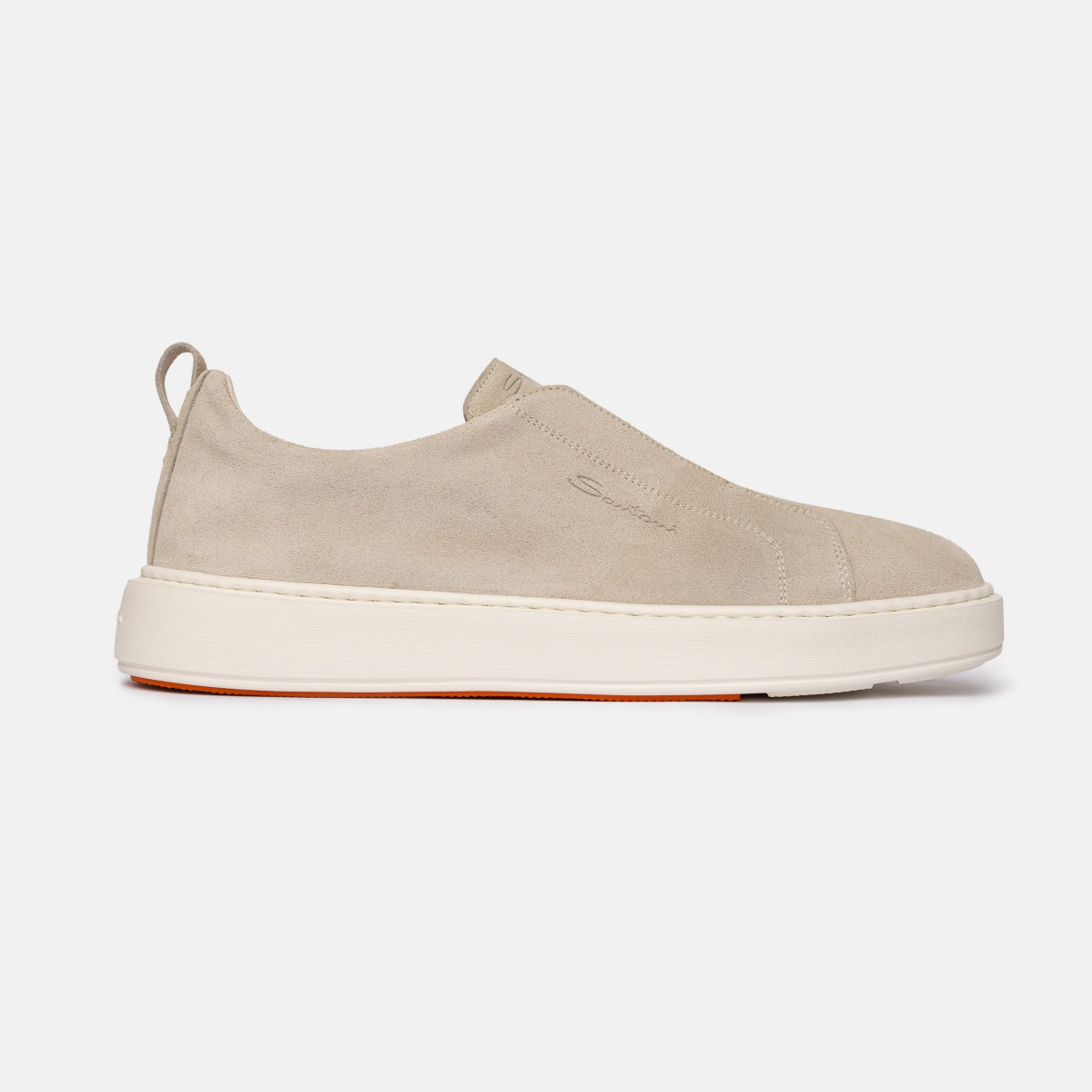 Lichtbeige suède slip-on sneakers