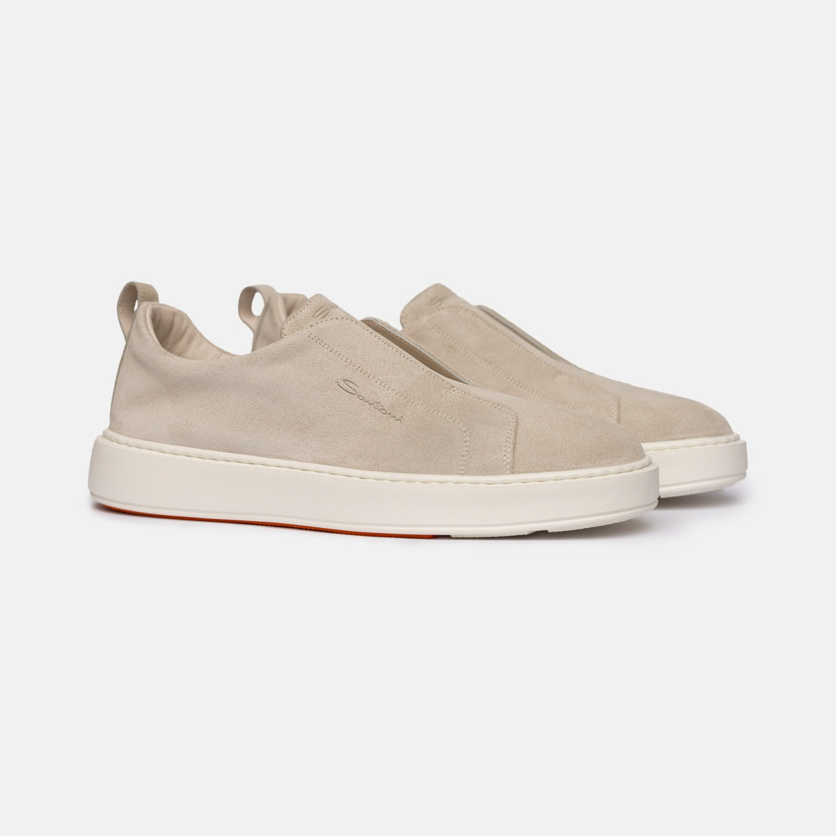 Slip-on suede beige semelle gomme