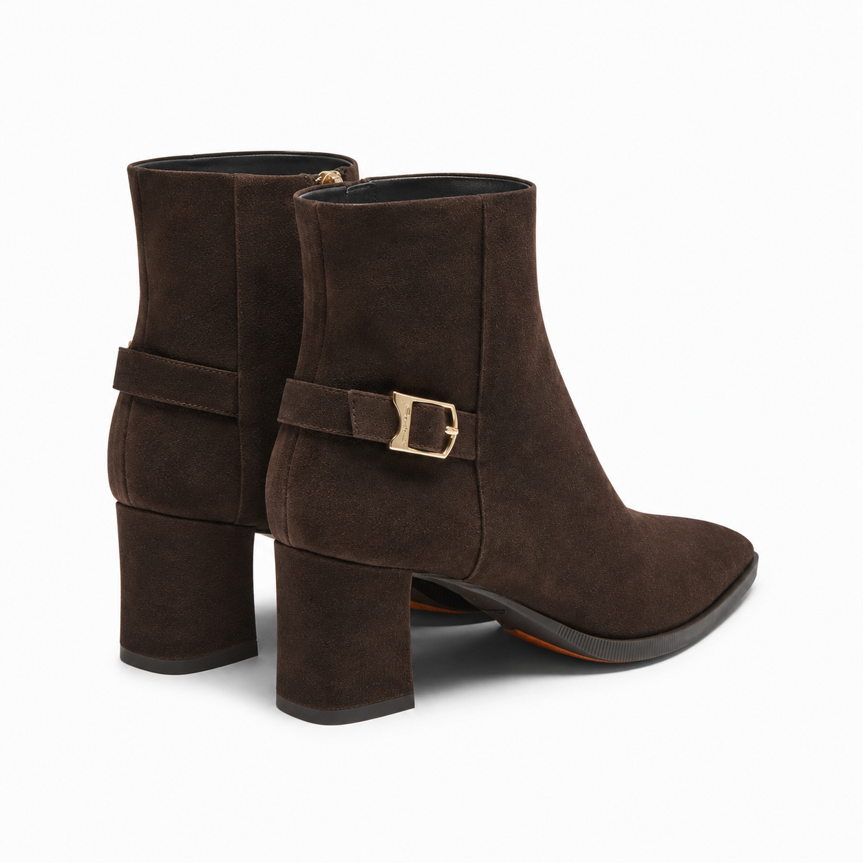 Dark Brown suede mid-heel Ankle Boot