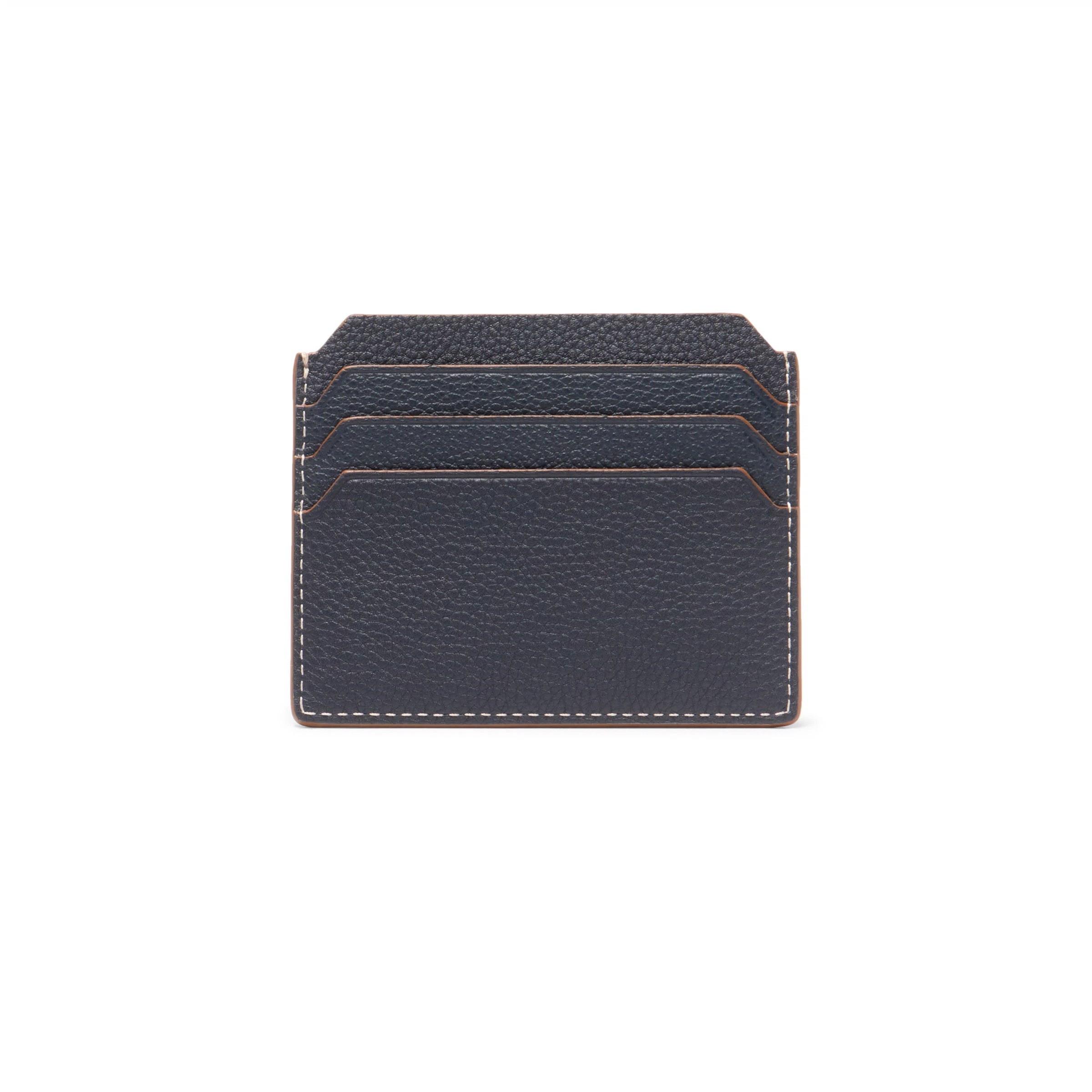 Blue tumbled leather credit card holder