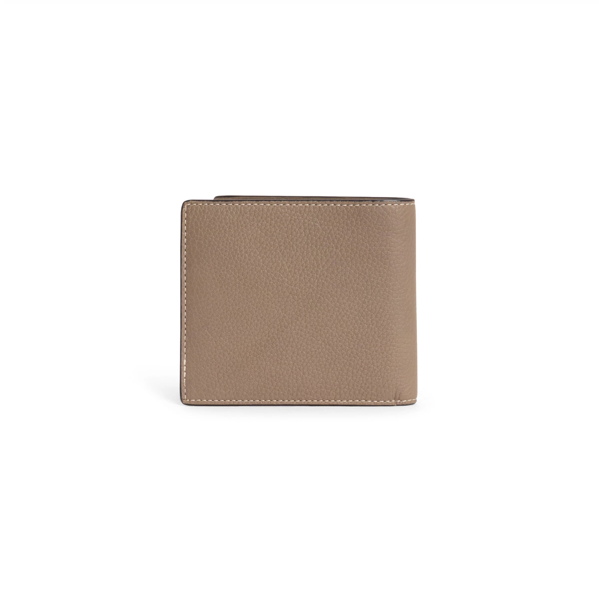 Beige tumbled leather wallet