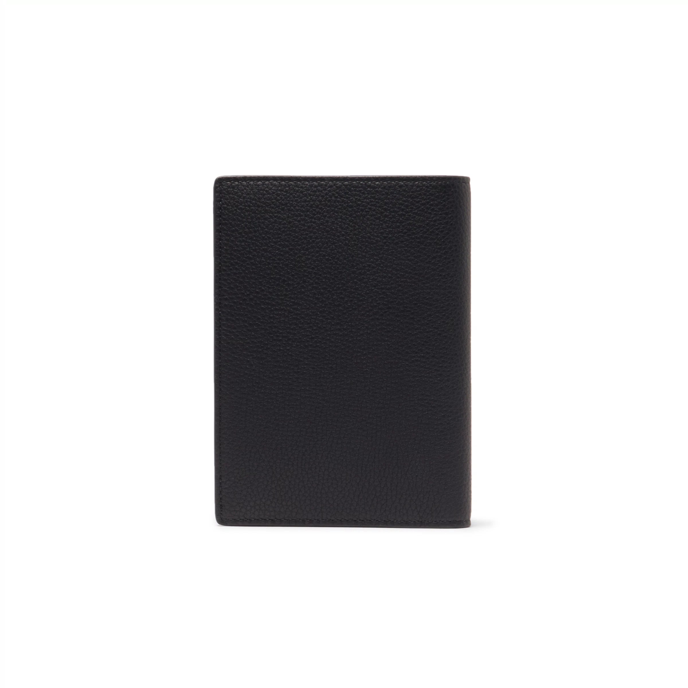 Black tumbled leather passport case
