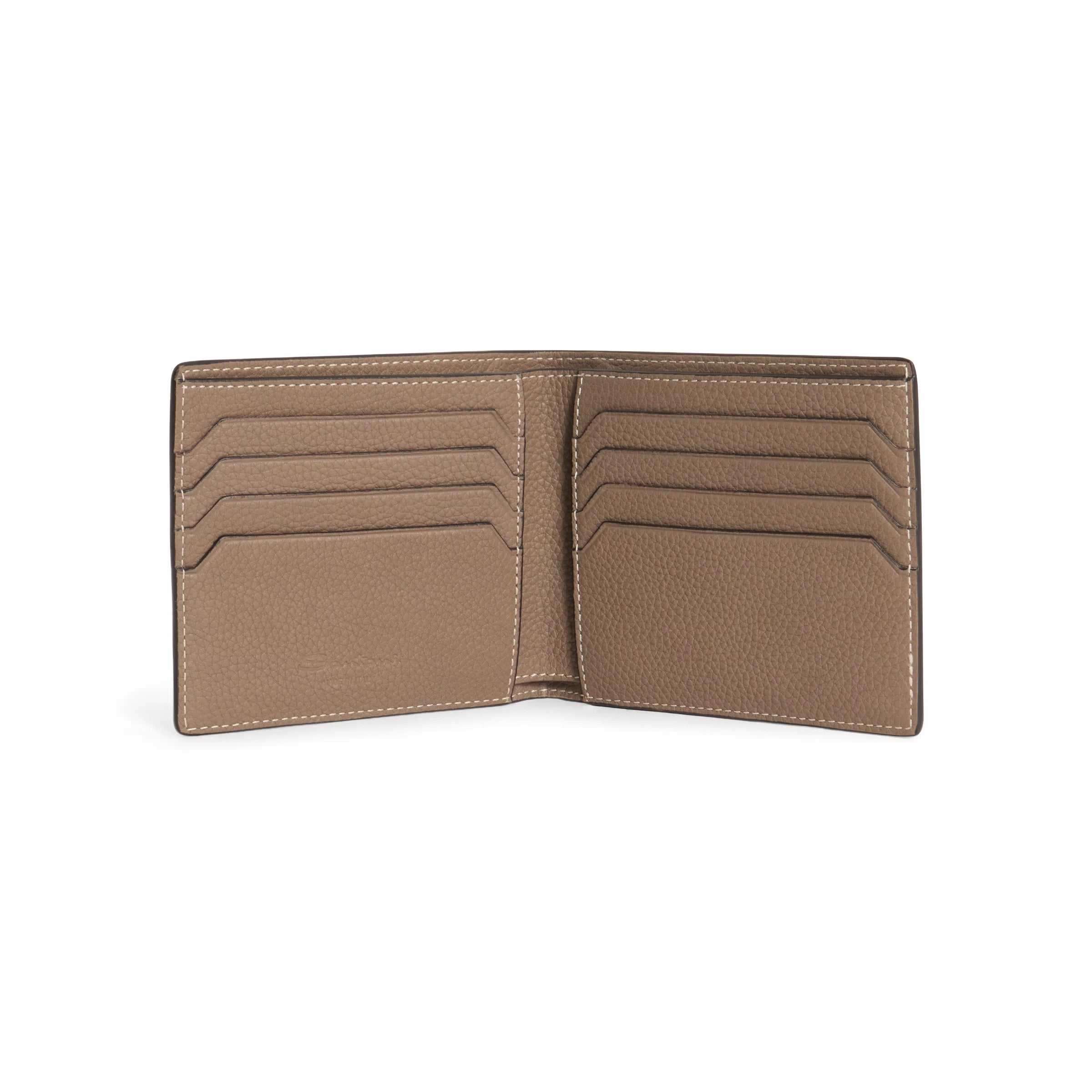 Beige tumbled leather wallet