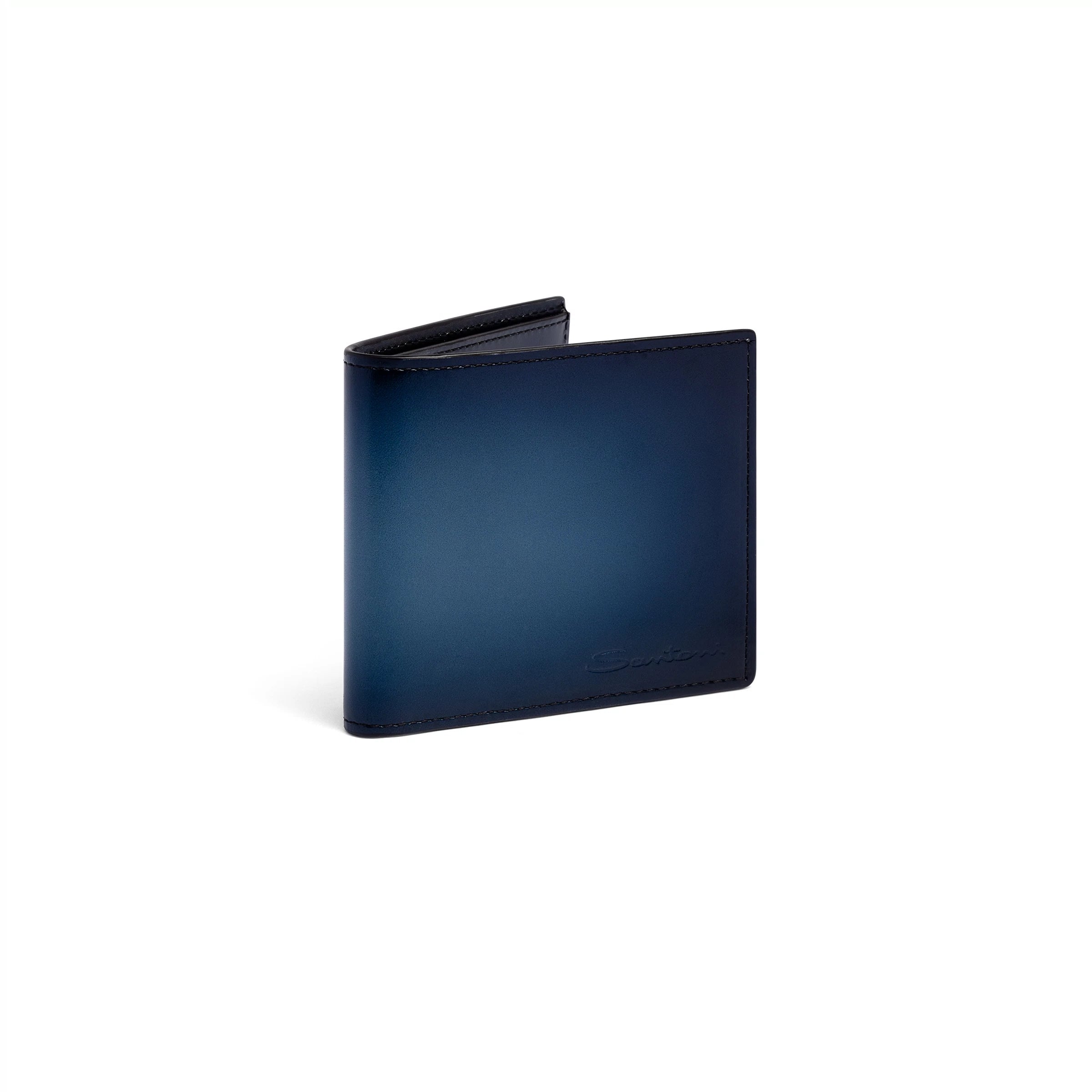 Blue leather wallet