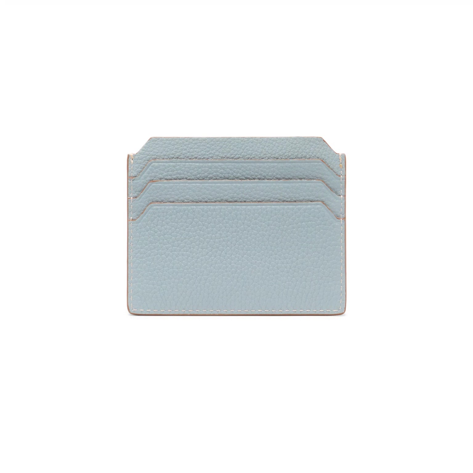 Light blue tumbled leather credit card holder