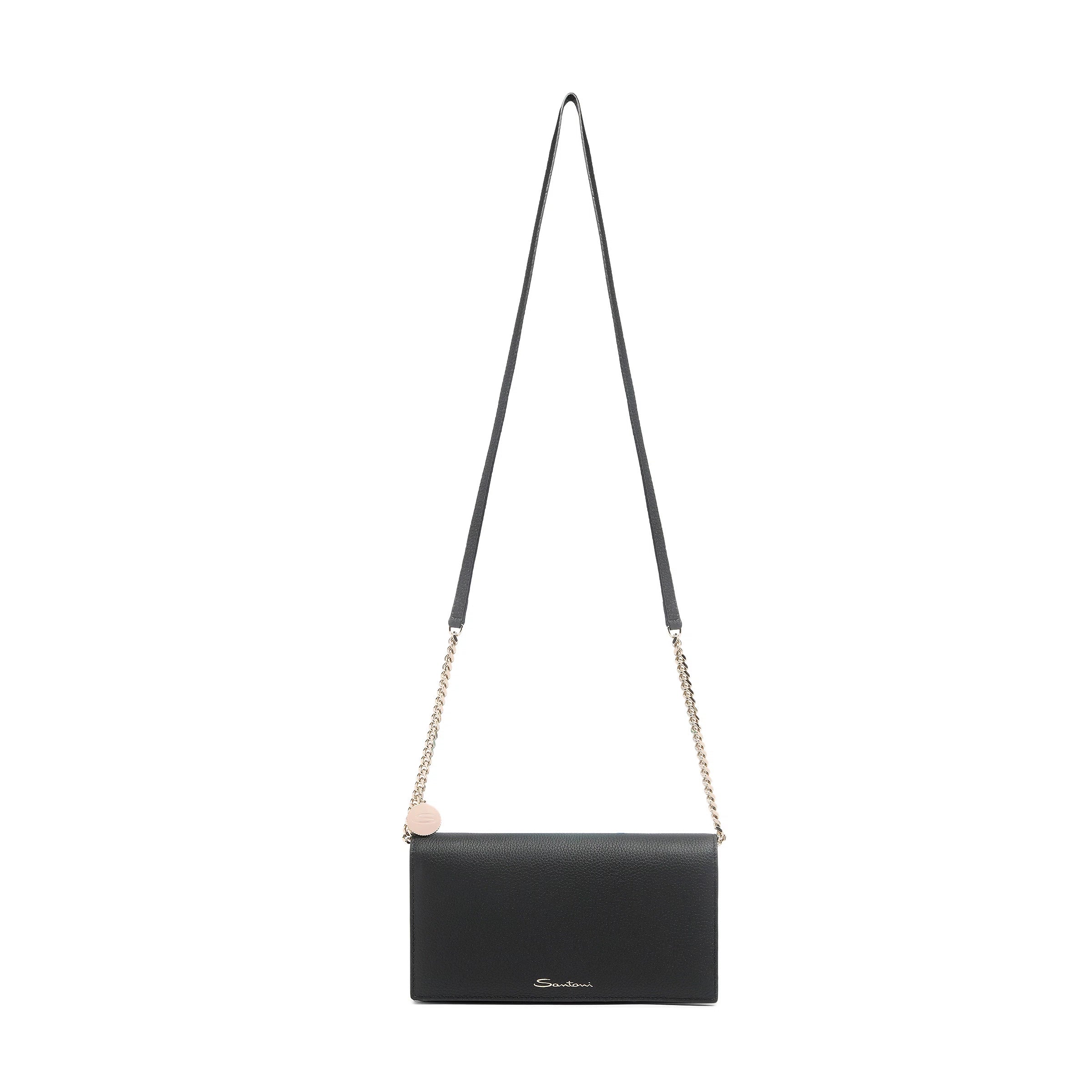 Black leather crossbody bag