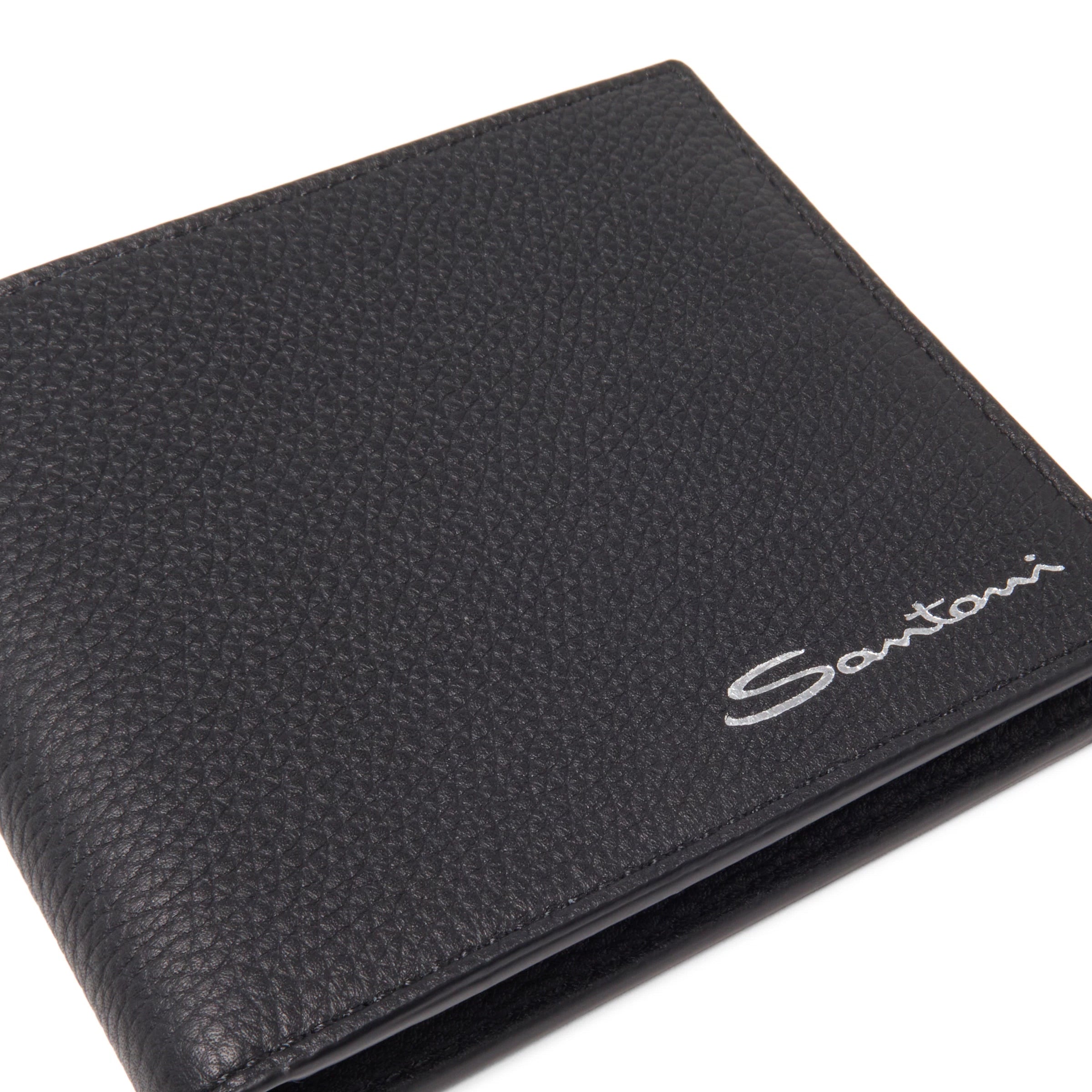 Black tumbled leather wallet