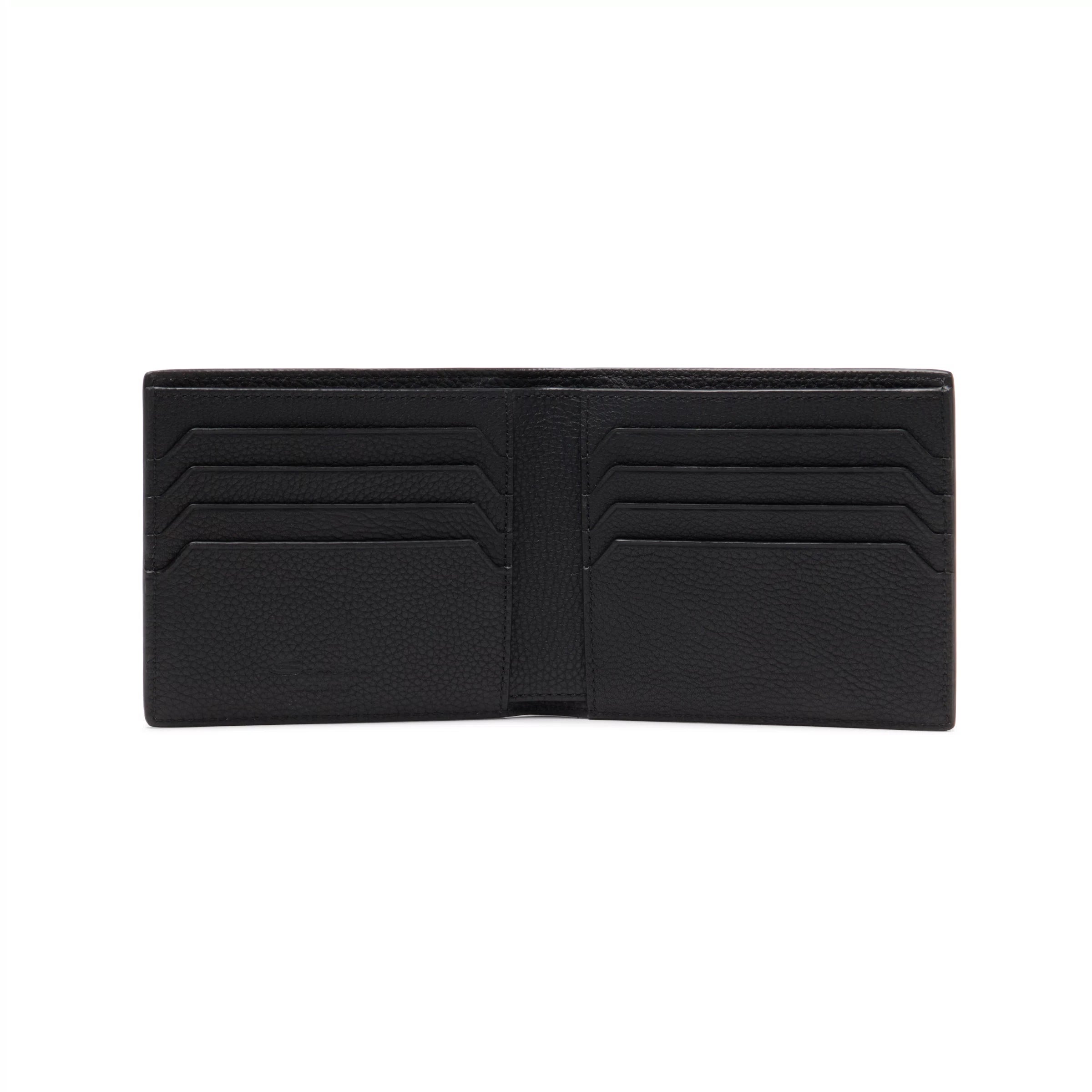 Black tumbled leather wallet