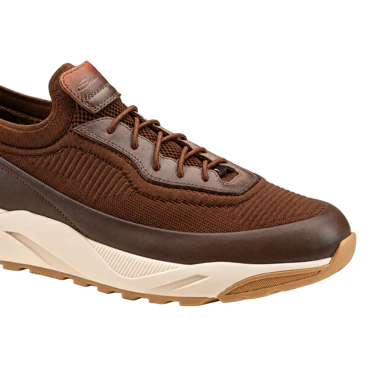 Brown Leather Slip-On Sneakers