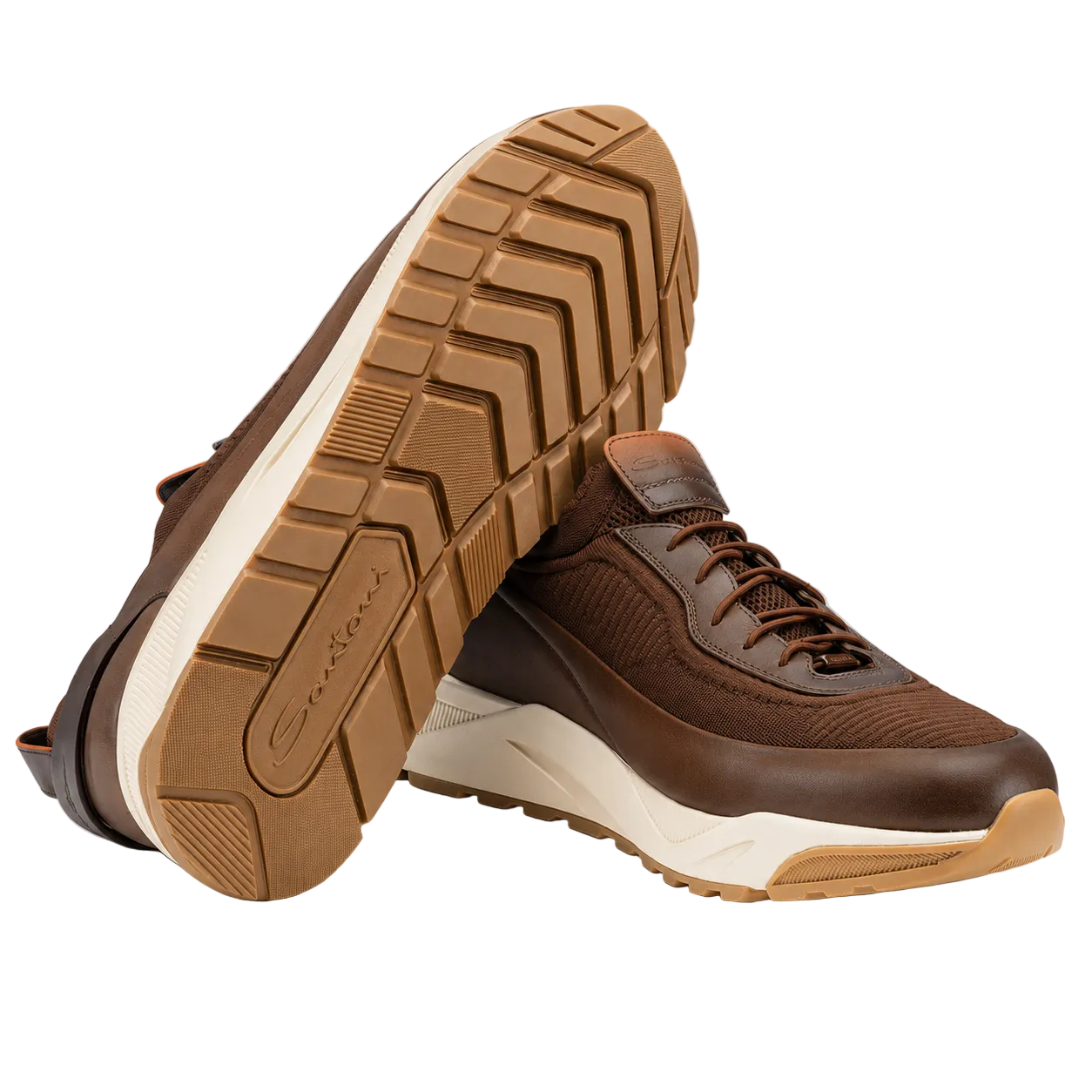 Brown Leather Slip-On Sneakers