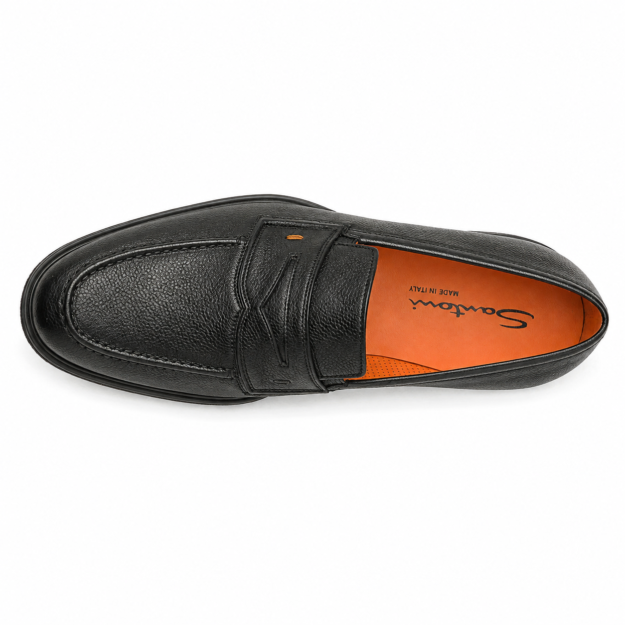 Black Grained Leather Easy Loafer
