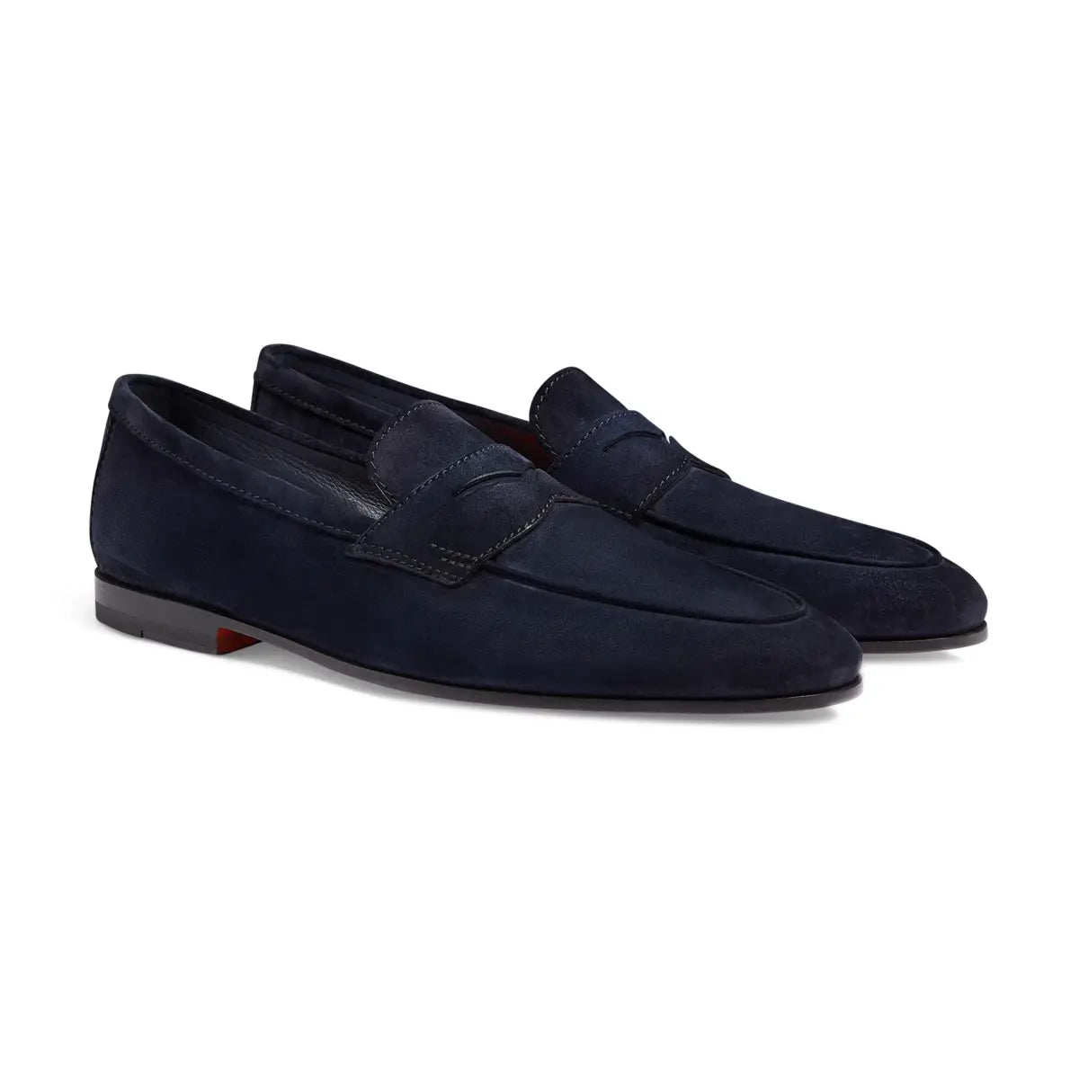 Mocasín Carlo de ante azul oscuro