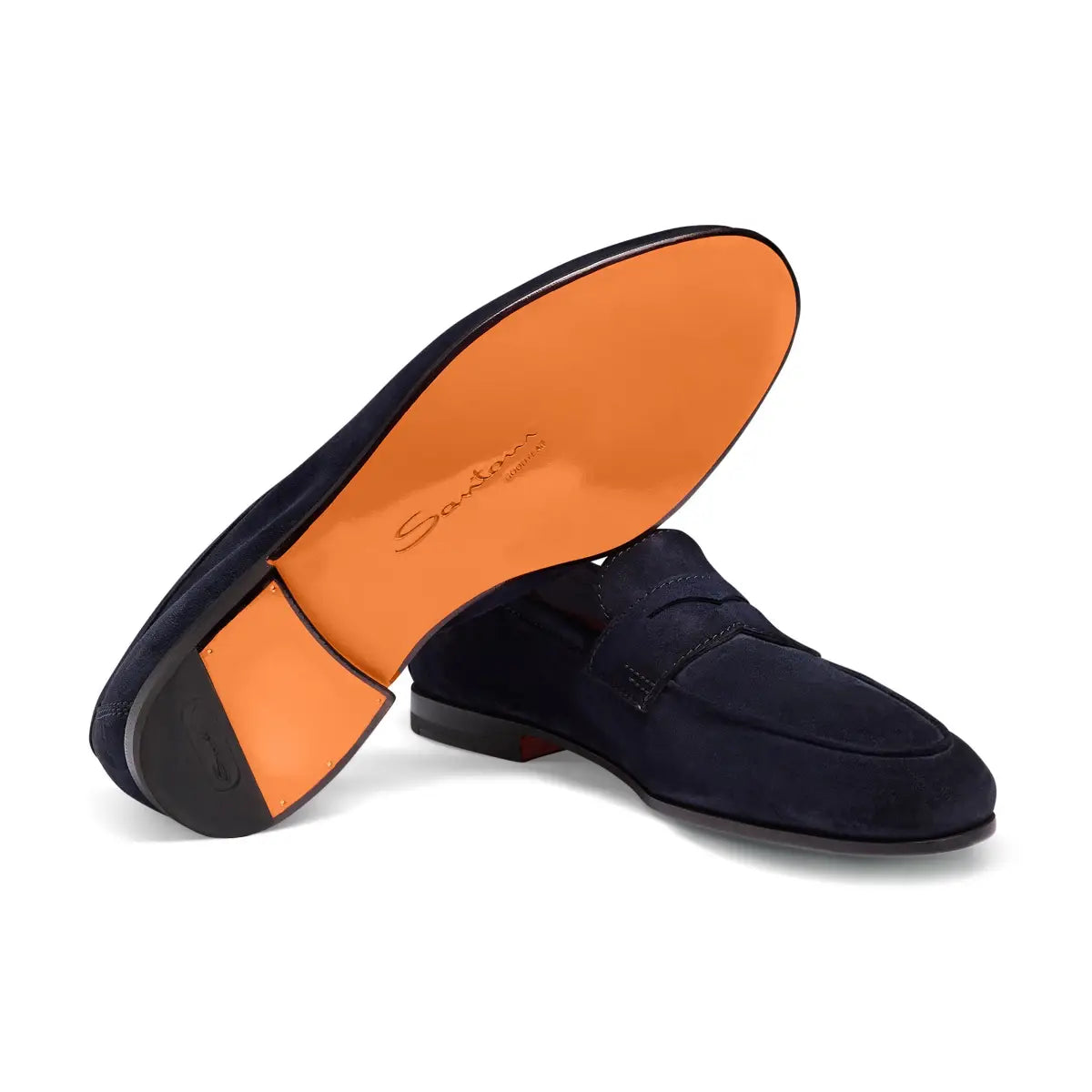 Mocasín Carlo de ante azul oscuro