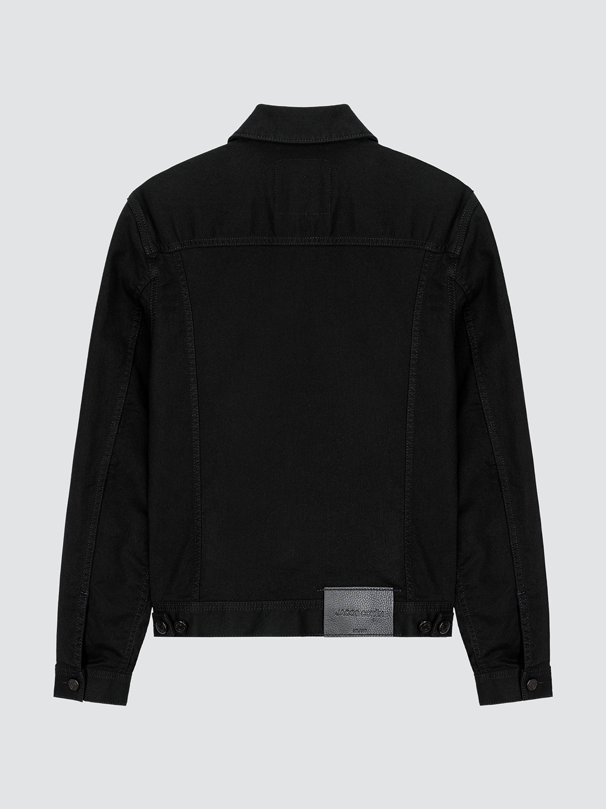Trucker Jacket Stay Black Super Stretch Denim with Rinse Wash